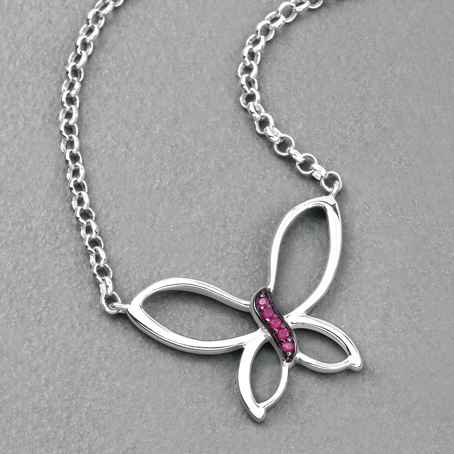 0.10 Carat Genuine Ruby .925 Sterling Silver Pendant