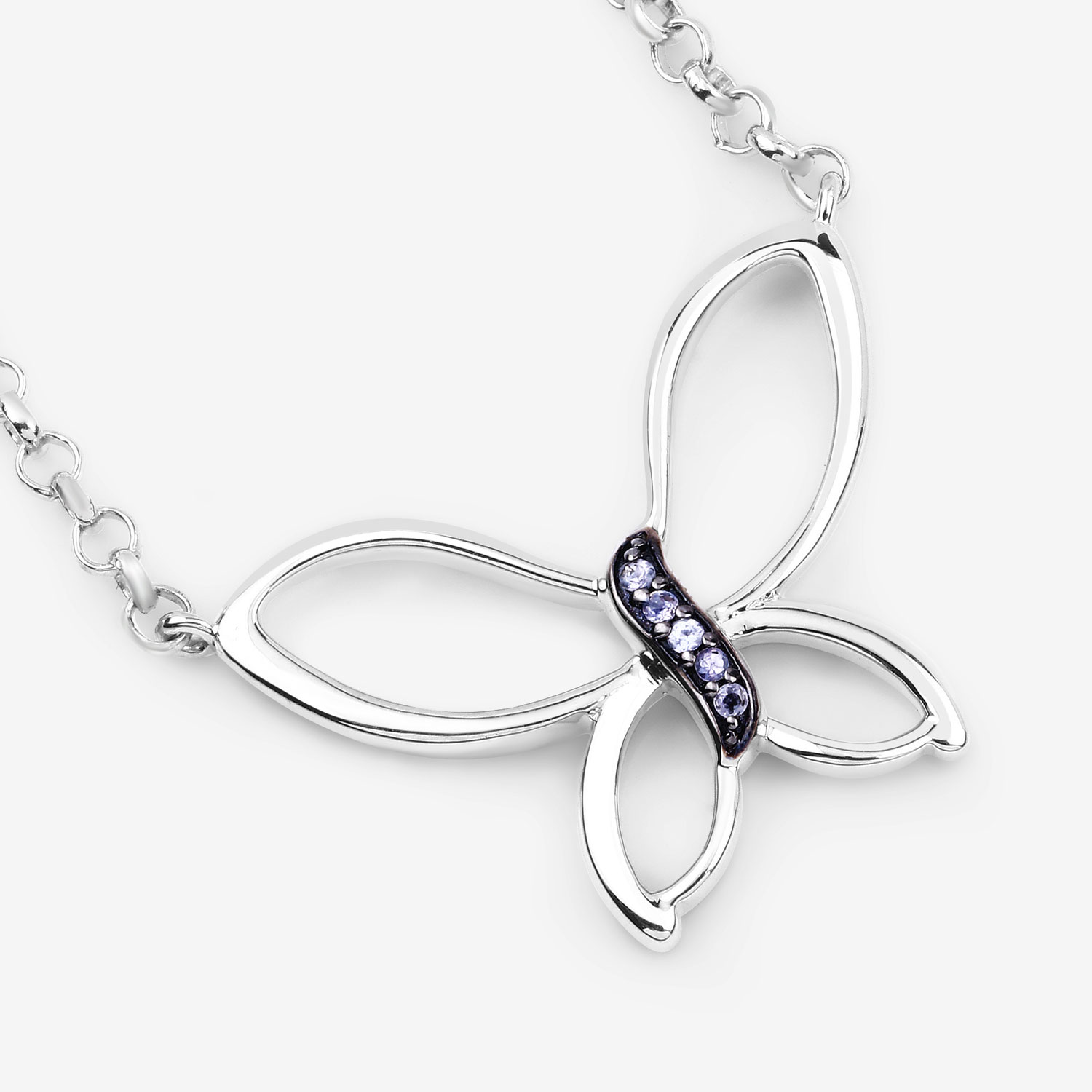 0.10 Carat Genuine Tanzanite .925 Sterling Silver Pendant