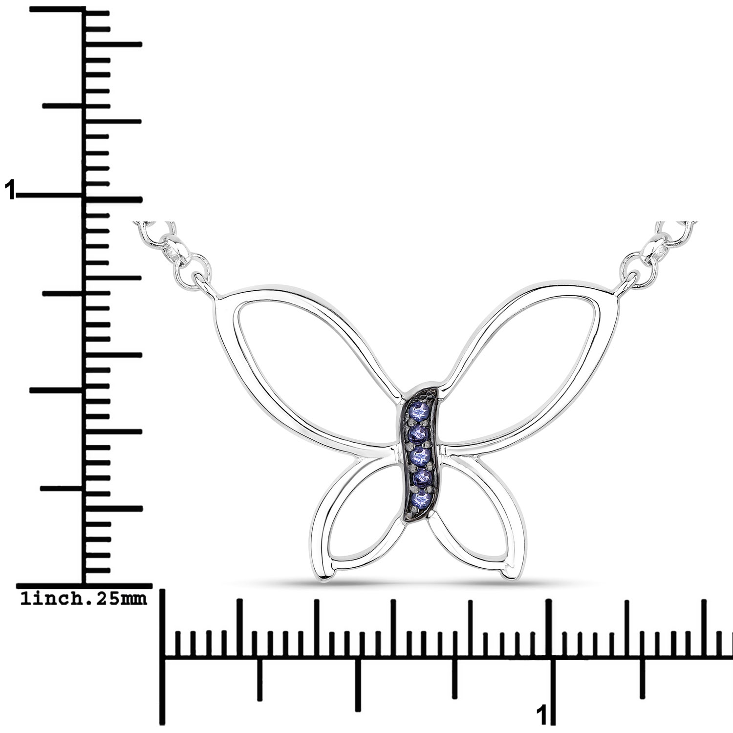 0.10 Carat Genuine Tanzanite .925 Sterling Silver Pendant