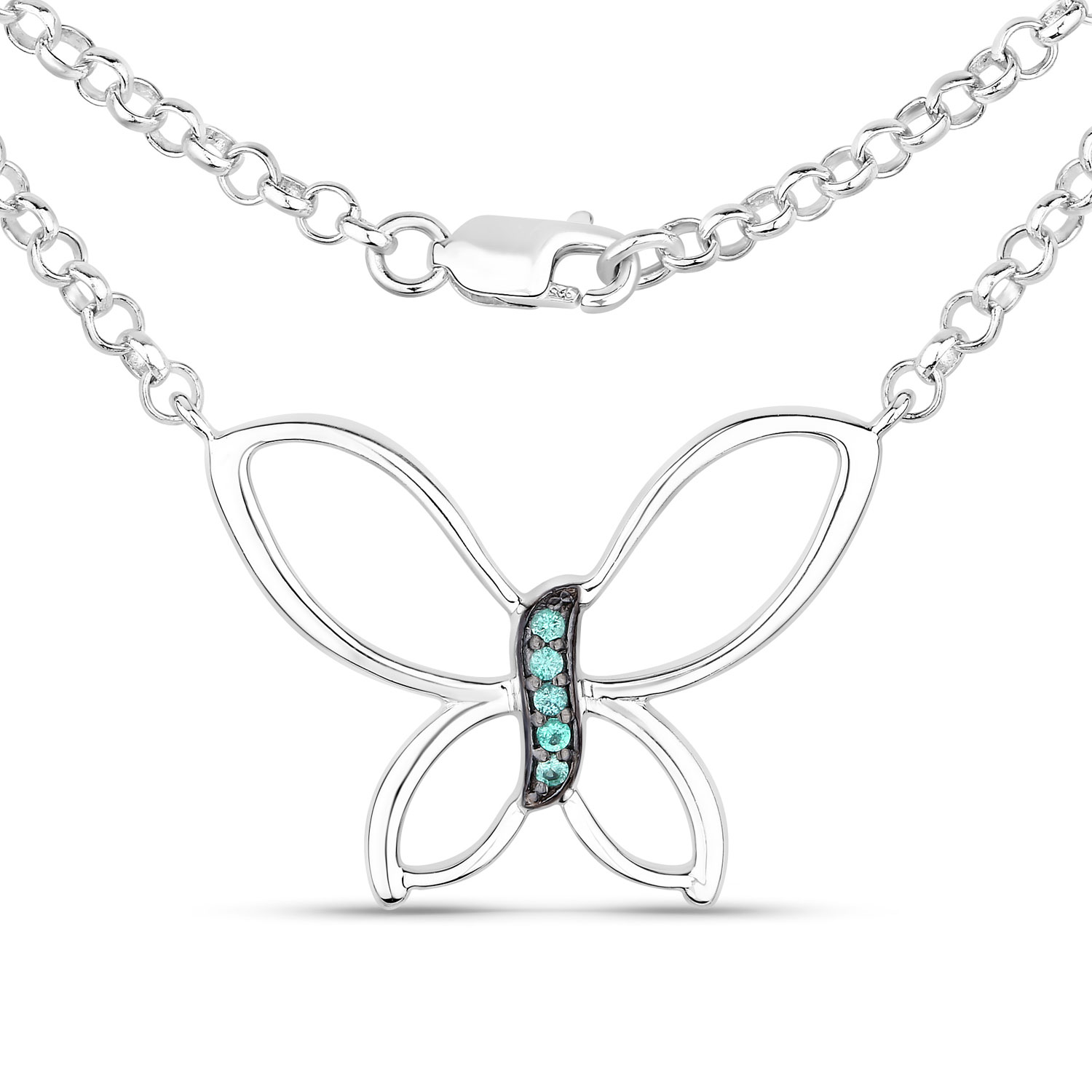 0.08 Carat Genuine Zambian Emerald .925 Sterling Silver Pendant