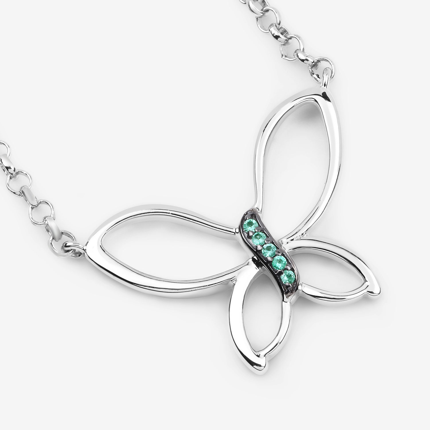 0.08 Carat Genuine Zambian Emerald .925 Sterling Silver Pendant