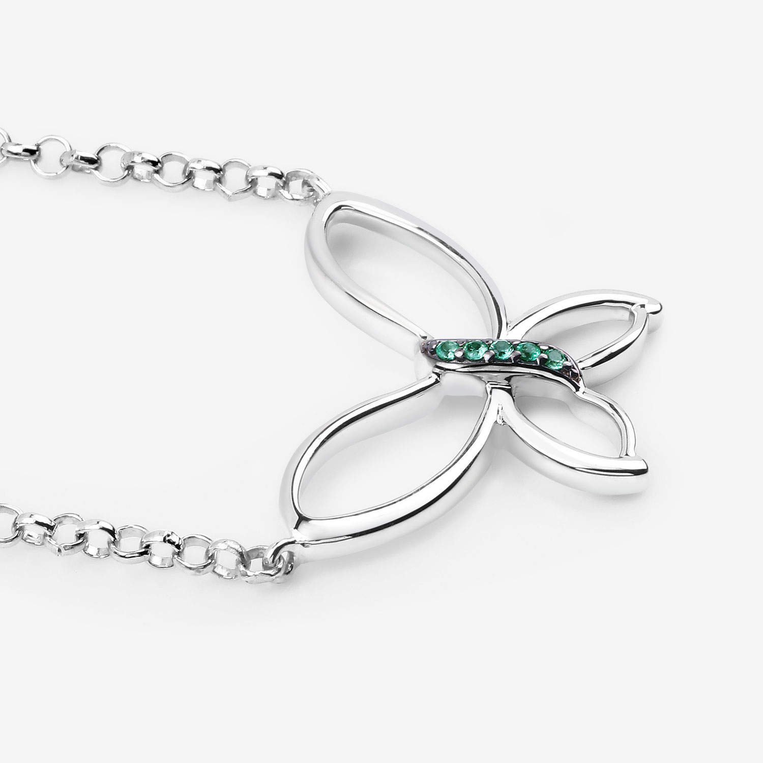 0.08 Carat Genuine Zambian Emerald .925 Sterling Silver Pendant