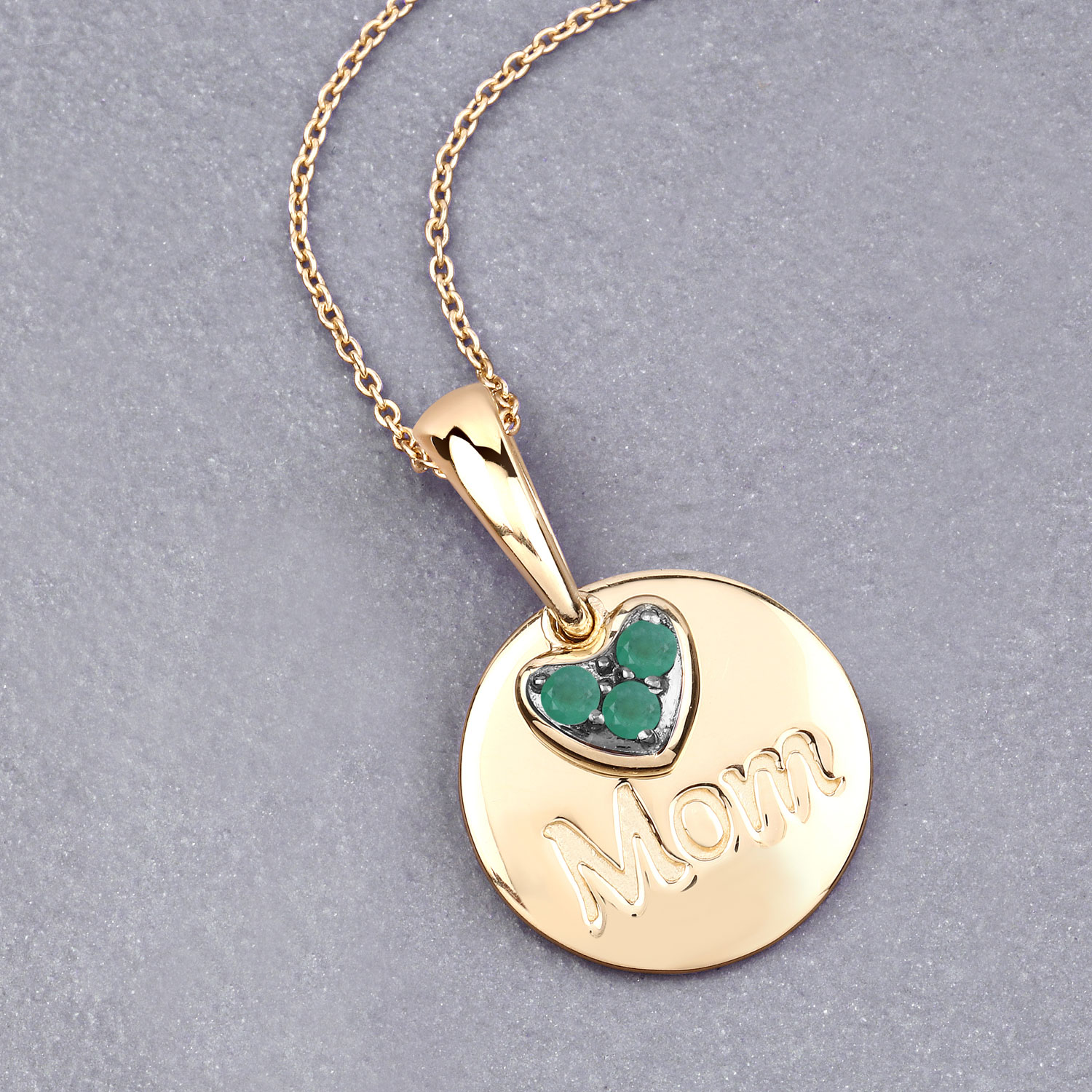 0.17 Carat Genuine Emerald .925 Sterling Silver Pendant