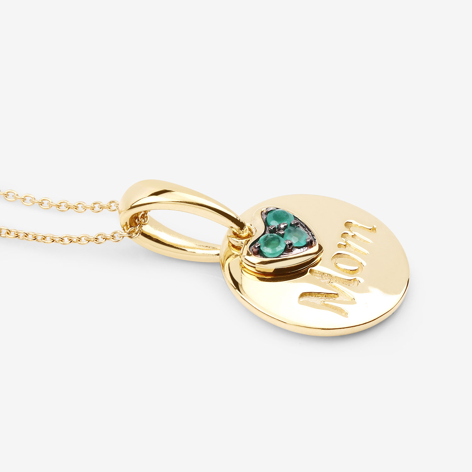 0.17 Carat Genuine Emerald .925 Sterling Silver Pendant