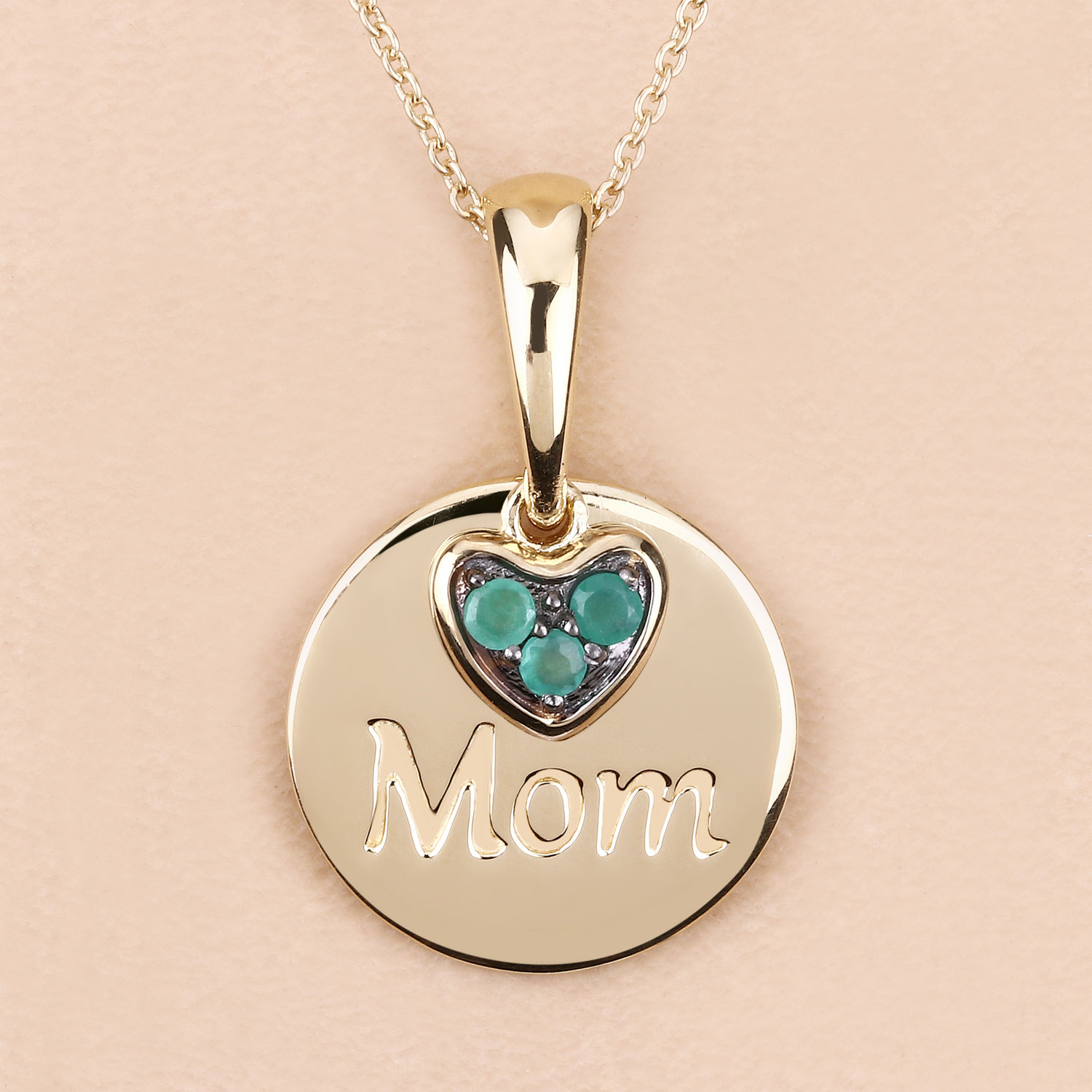 0.17 Carat Genuine Emerald .925 Sterling Silver Pendant