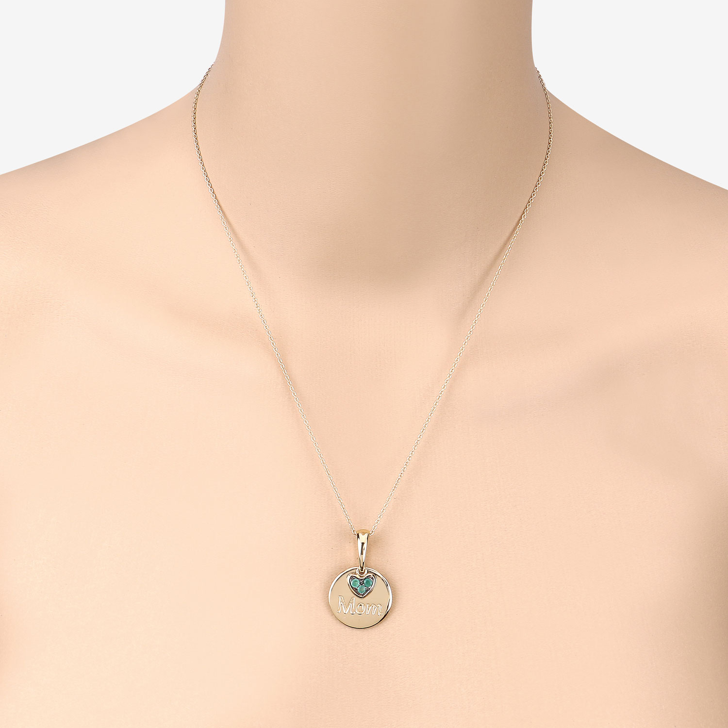 0.17 Carat Genuine Emerald .925 Sterling Silver Pendant