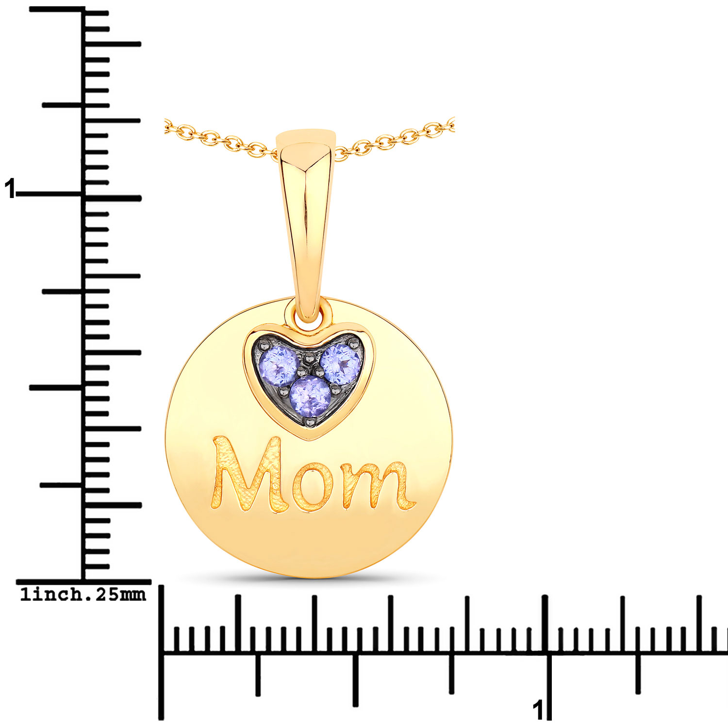 0.21 Carat Genuine Tanzanite .925 Sterling Silver Pendant