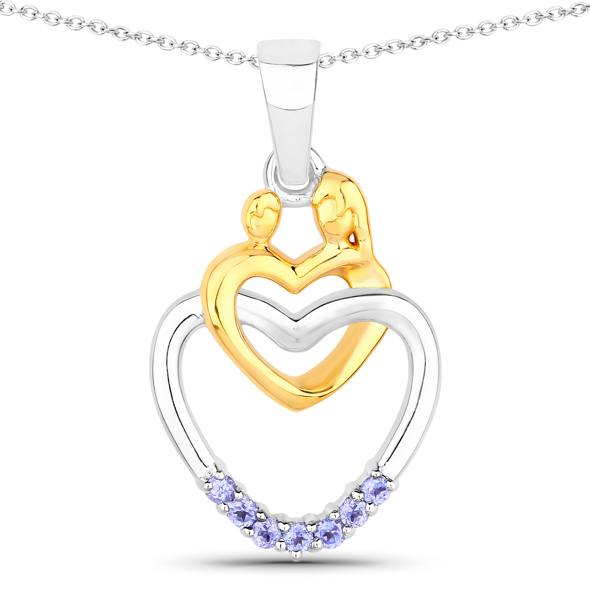 0.14 Carat Genuine Tanzanite .925 Sterling Silver Pendant
