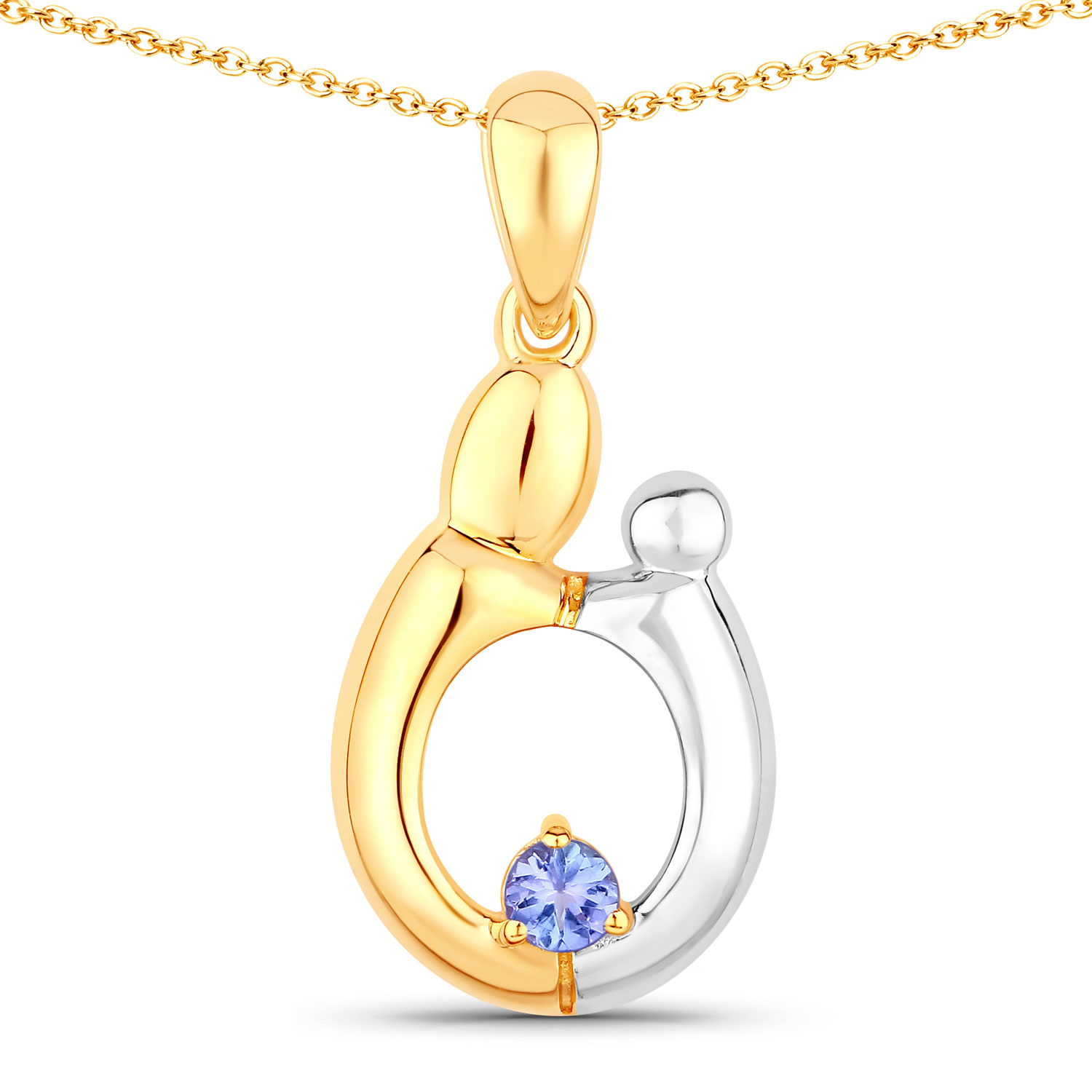 0.19 Carat Genuine Tanzanite .925 Sterling Silver Pendant