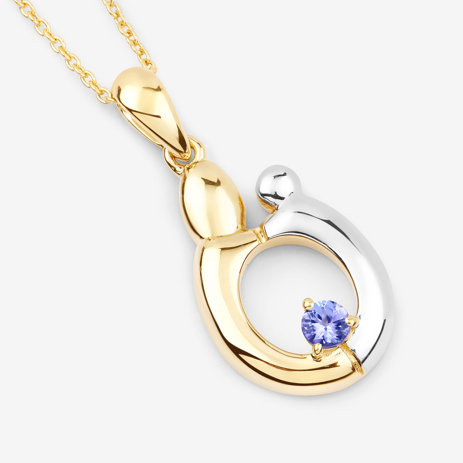 0.19 Carat Genuine Tanzanite .925 Sterling Silver Pendant