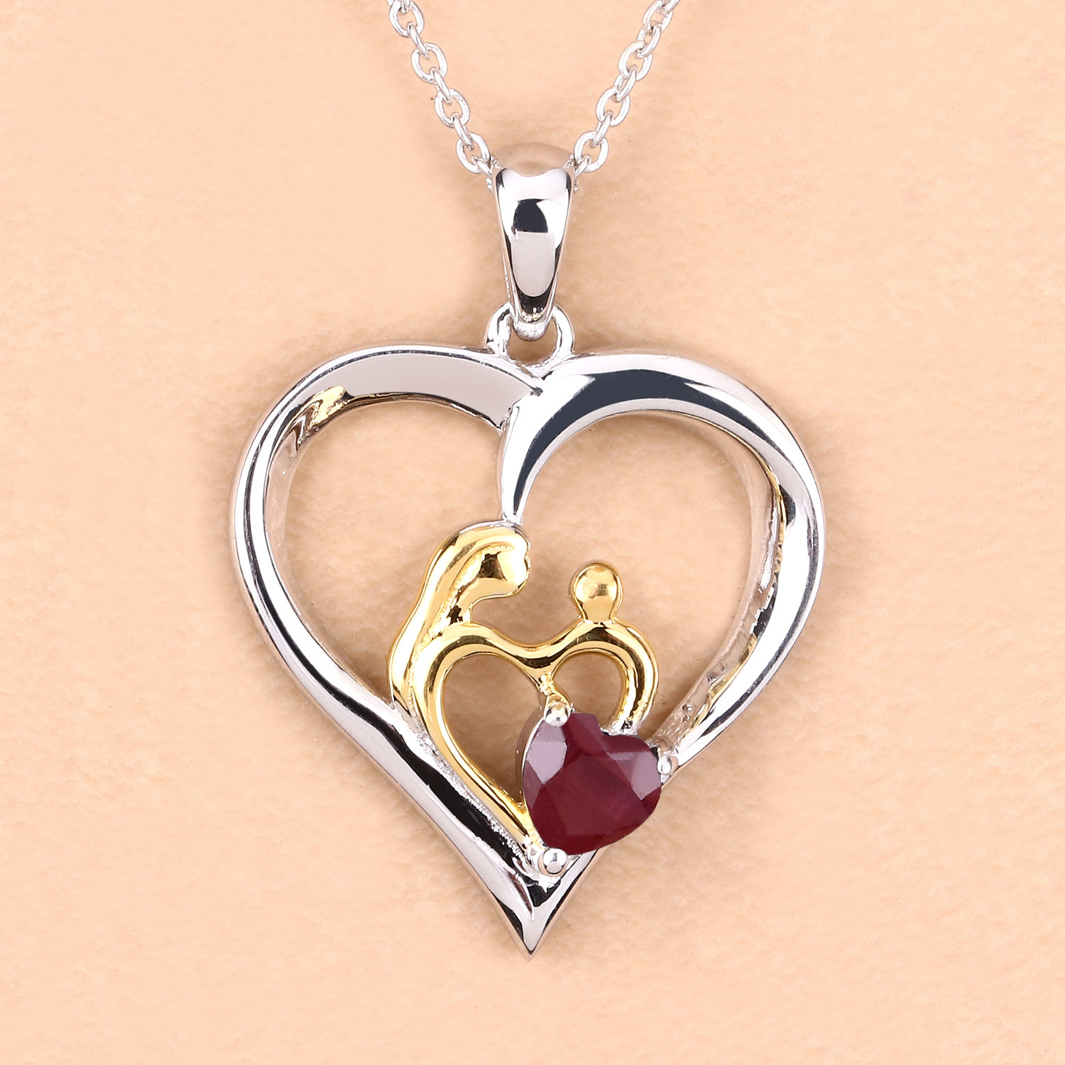0.50 Carat Genuine Ruby .925 Sterling Silver Pendant
