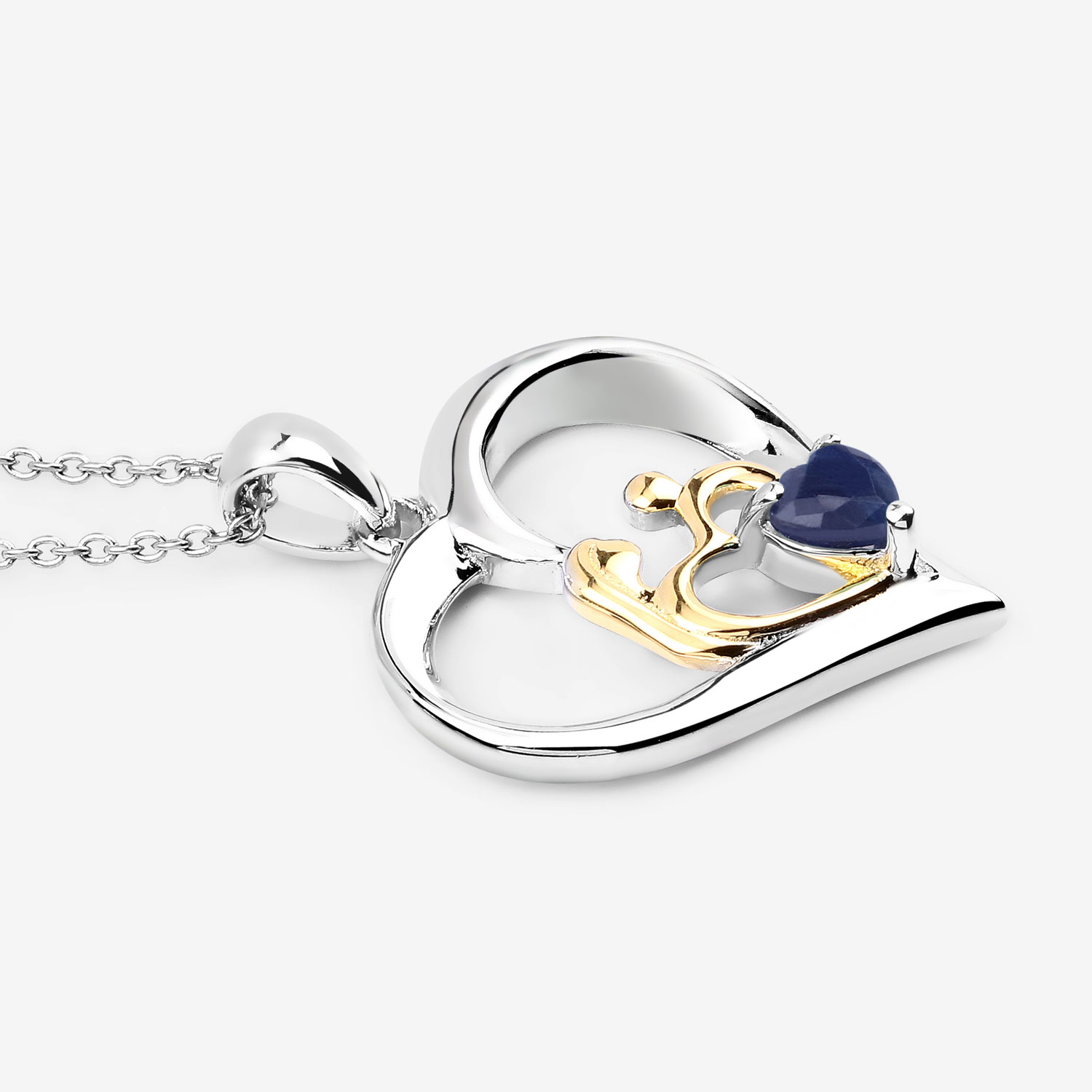 0.50 Carat Genuine Blue Sapphire .925 Sterling Silver Pendant