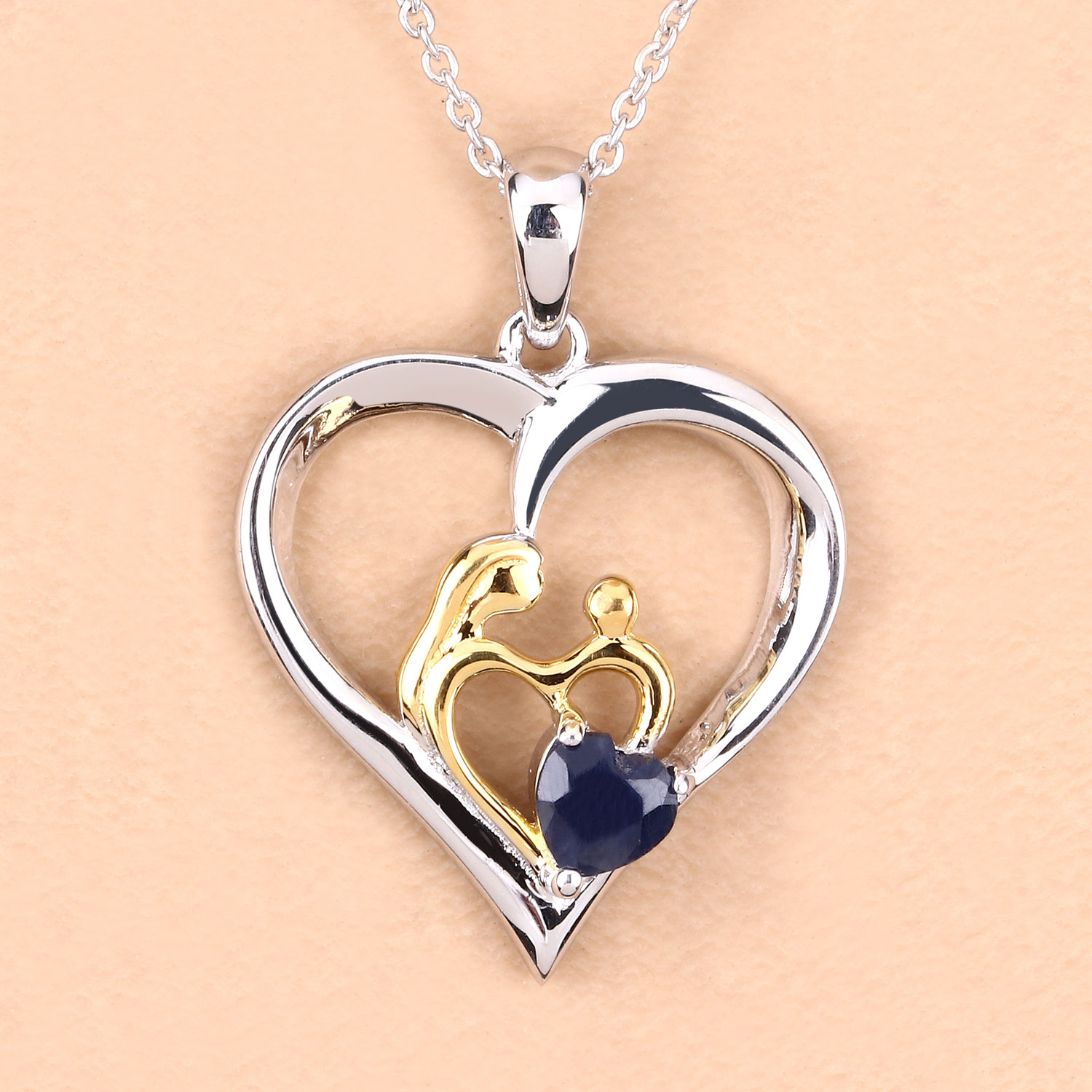 0.50 Carat Genuine Blue Sapphire .925 Sterling Silver Pendant