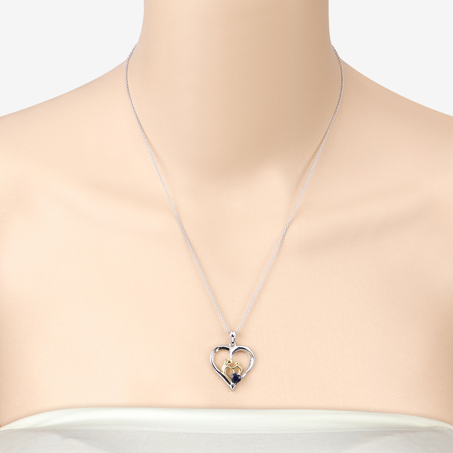 0.50 Carat Genuine Blue Sapphire .925 Sterling Silver Pendant