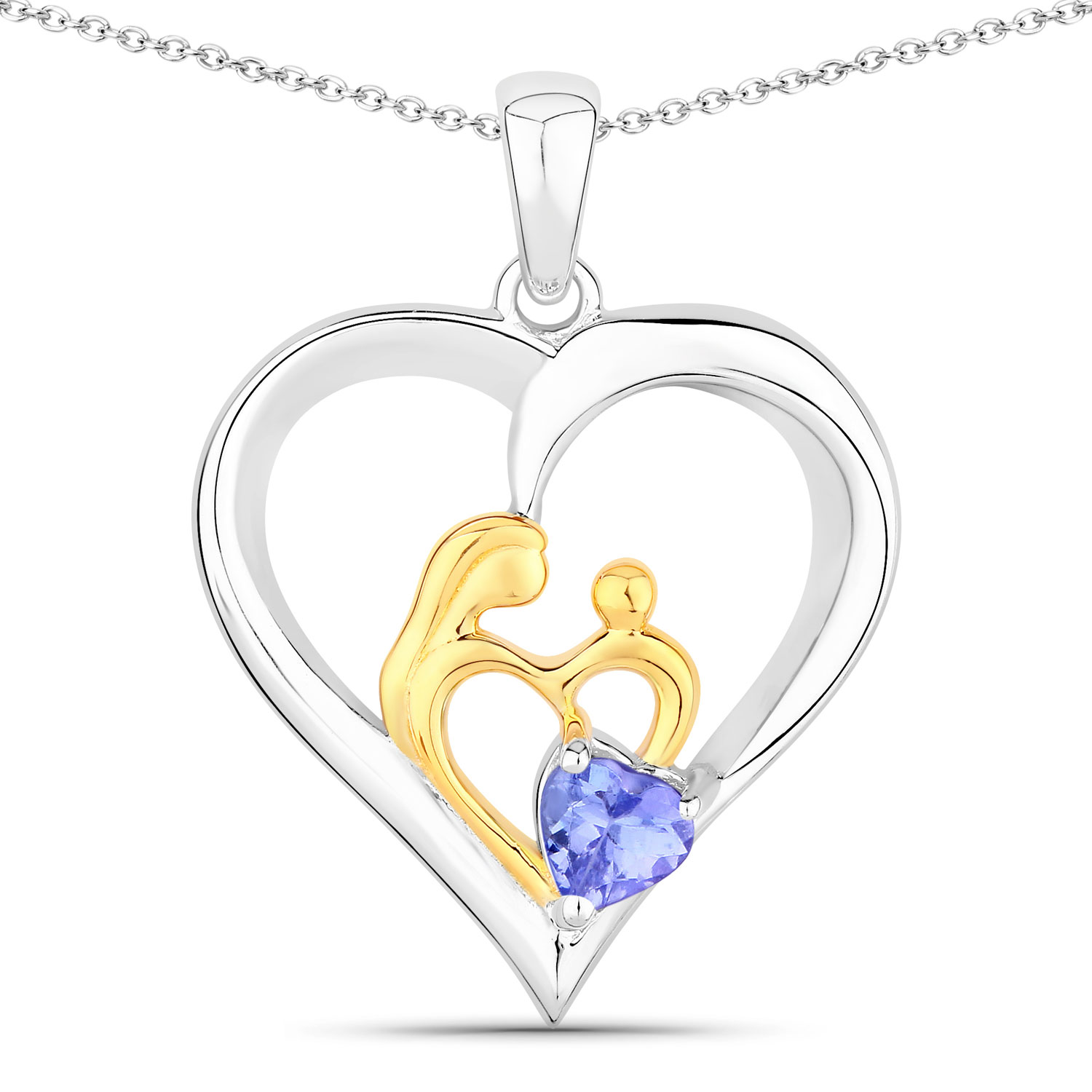 0.45 Carat Genuine Tanzanite .925 Sterling Silver Pendant