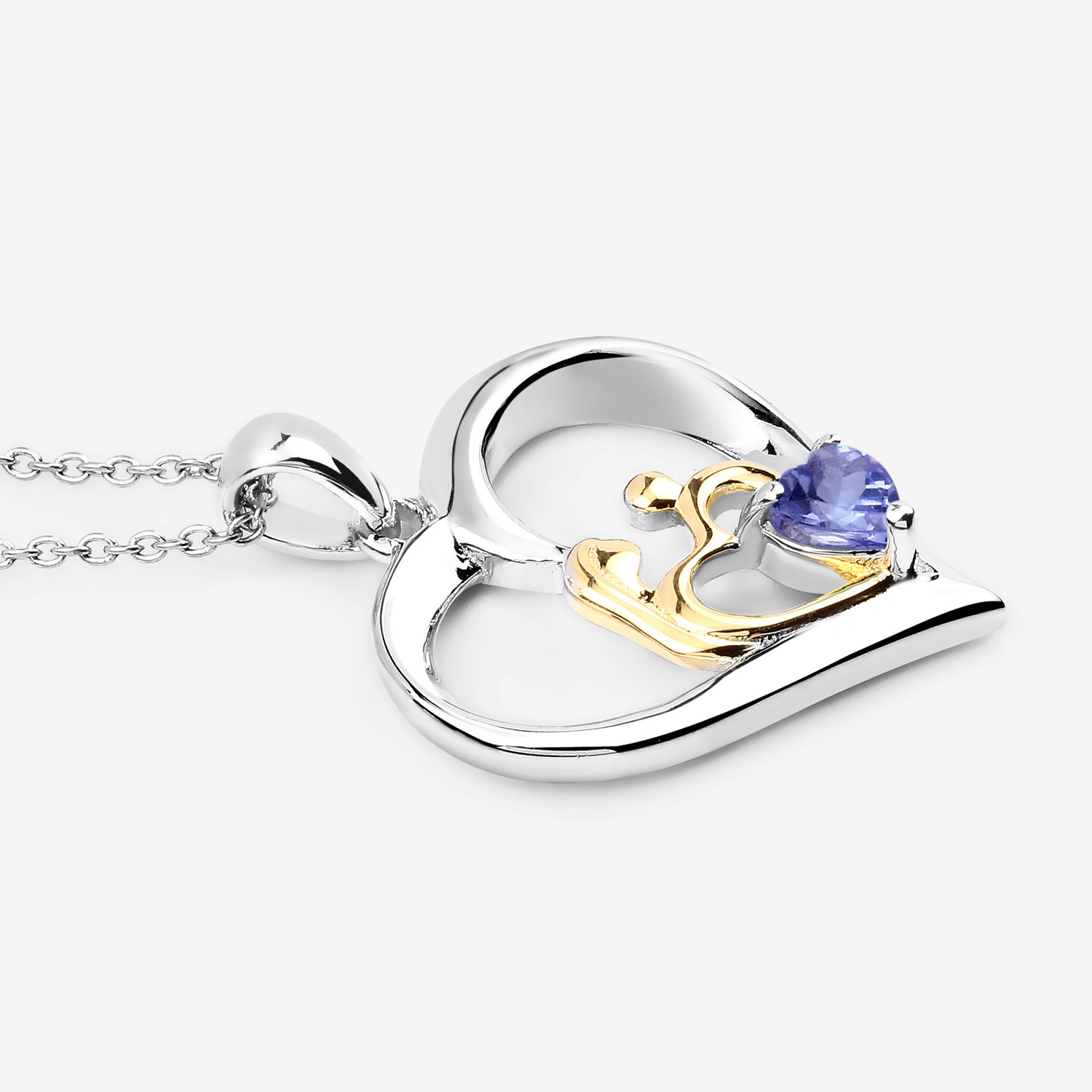 0.45 Carat Genuine Tanzanite .925 Sterling Silver Pendant