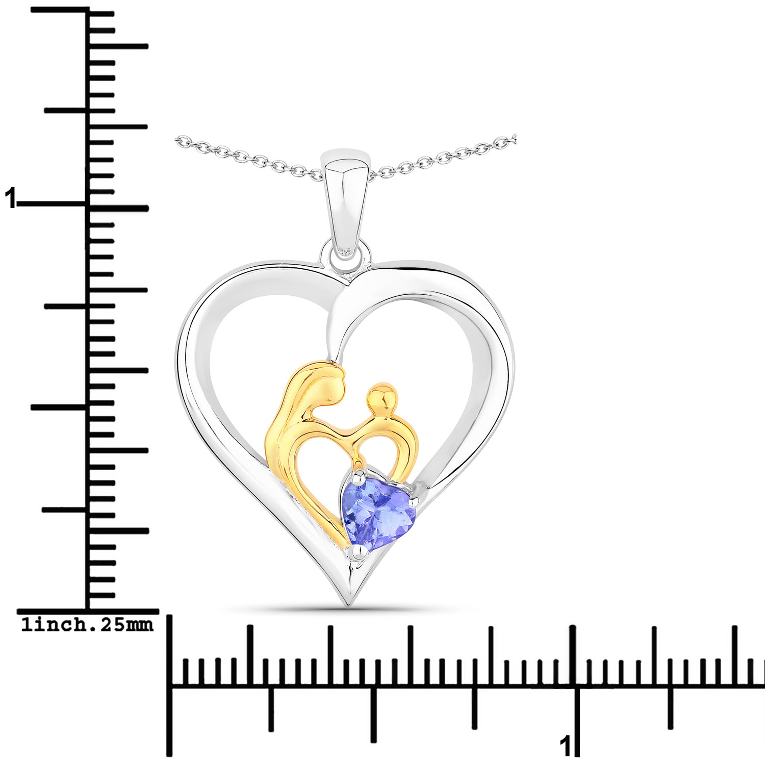 0.45 Carat Genuine Tanzanite .925 Sterling Silver Pendant