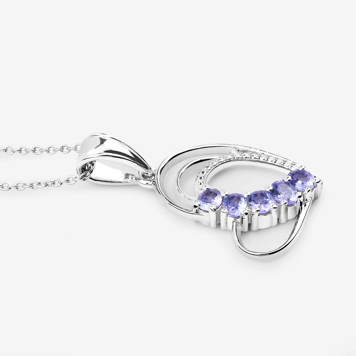 0.85 Carat Genuine Tanzanite .925 Sterling Silver Pendant