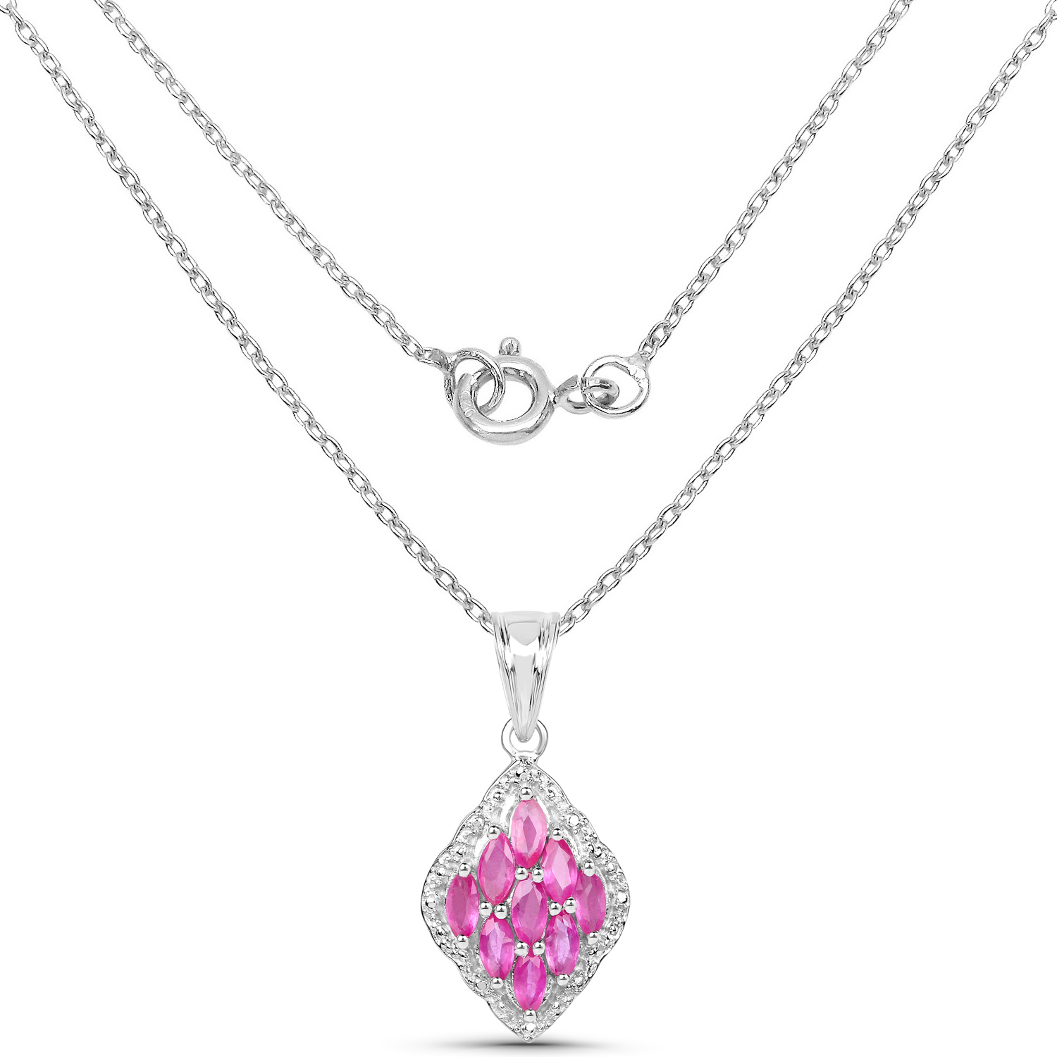 1.26 Carat Genuine Ruby .925 Sterling Silver Pendant