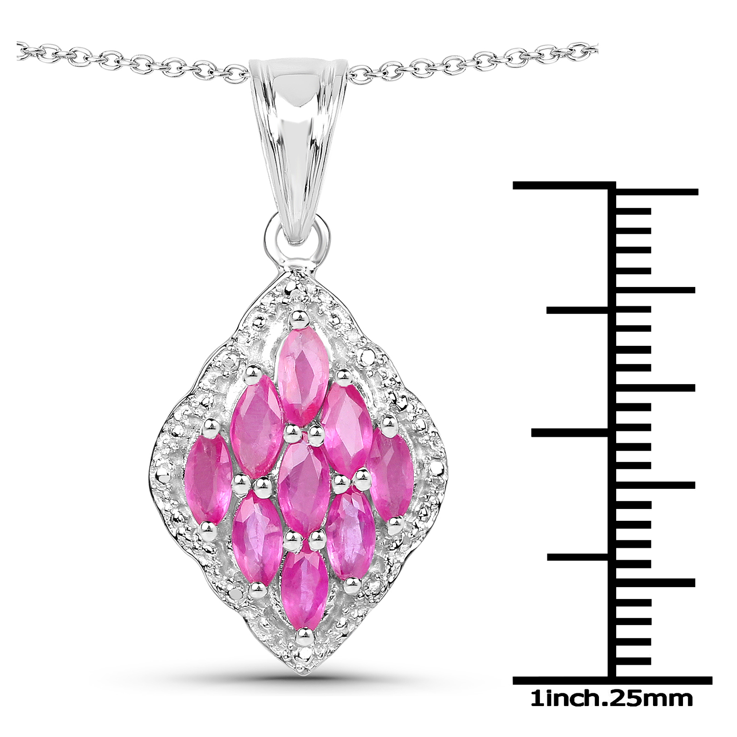1.26 Carat Genuine Ruby .925 Sterling Silver Pendant