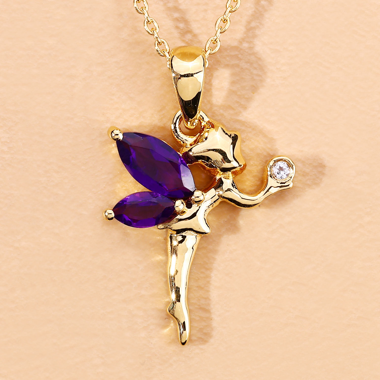 0.70 Carat Genuine Amethyst and White Topaz .925 Sterling Silver Pendant