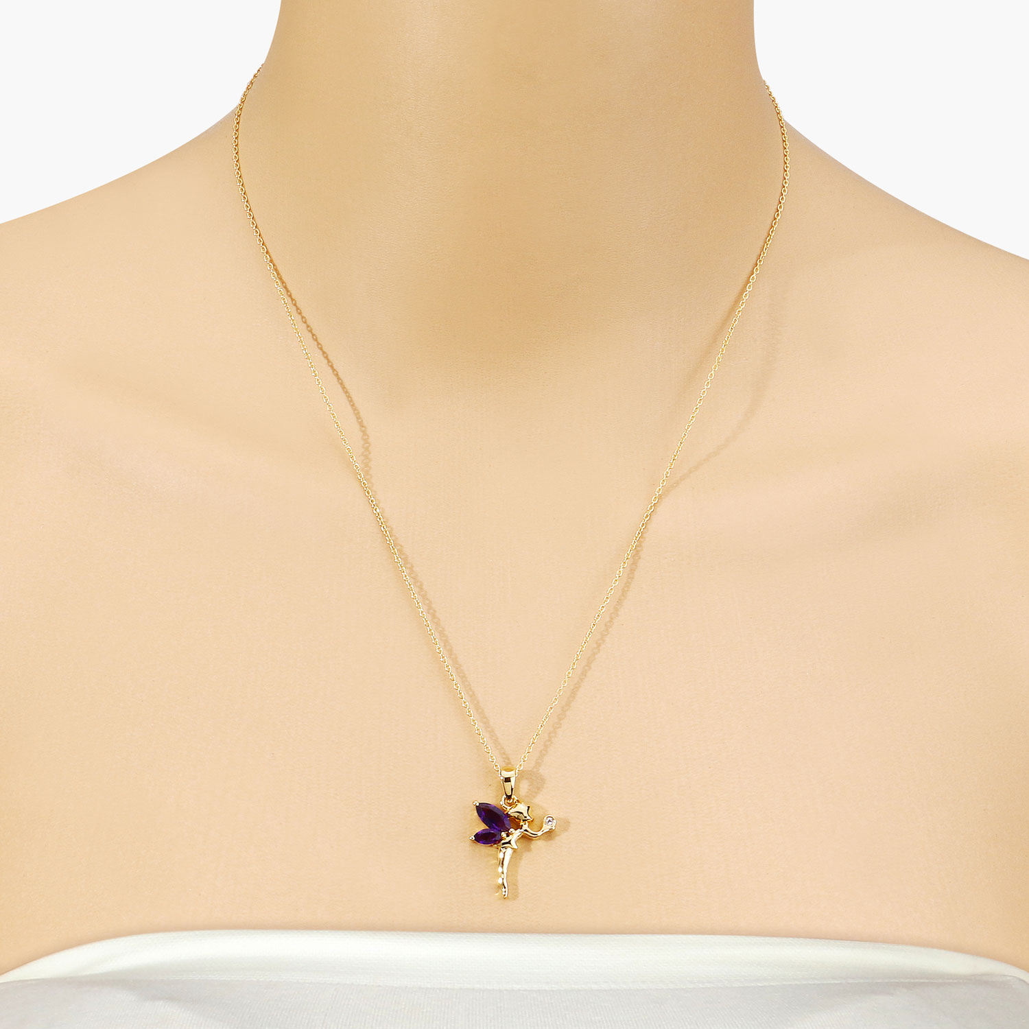 0.70 Carat Genuine Amethyst and White Topaz .925 Sterling Silver Pendant