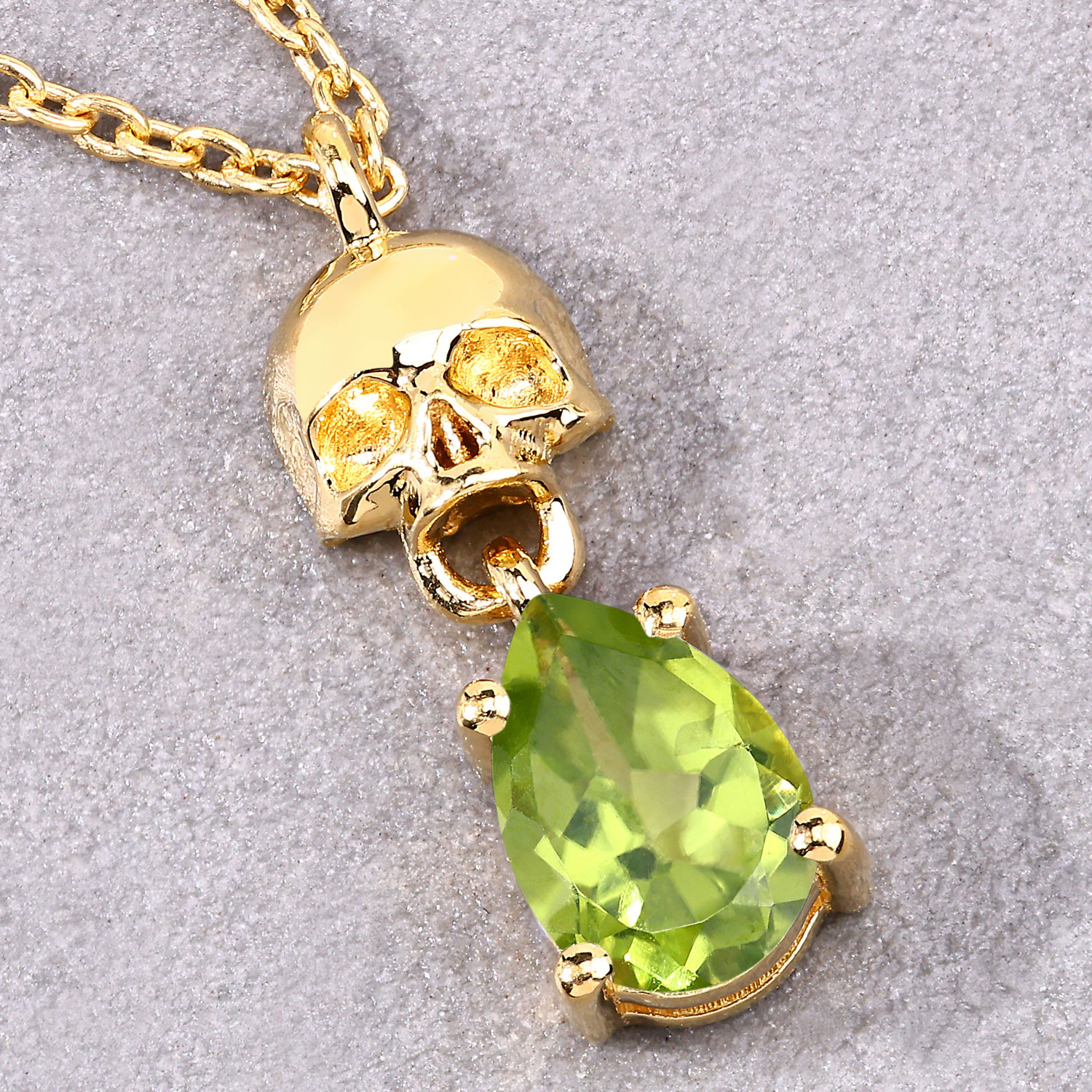 0.75 Carat Genuine Peridot .925 Sterling Silver Pendant
