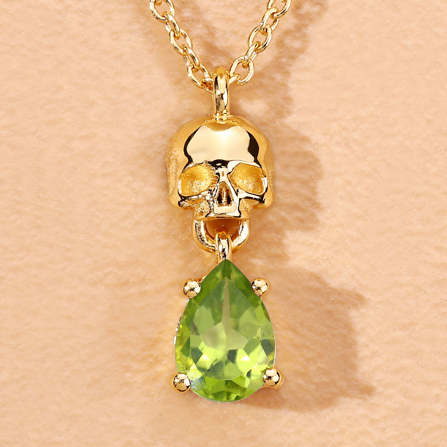 0.75 Carat Genuine Peridot .925 Sterling Silver Pendant