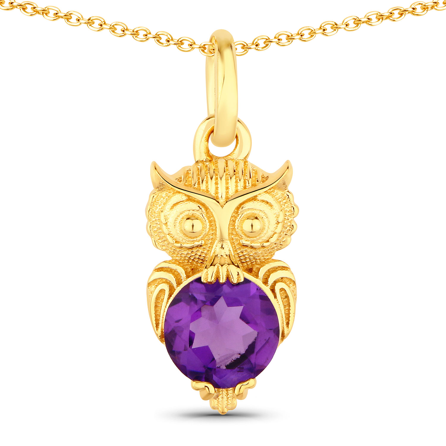 0.73 Carat Genuine Amethyst .925 Sterling Silver Pendant