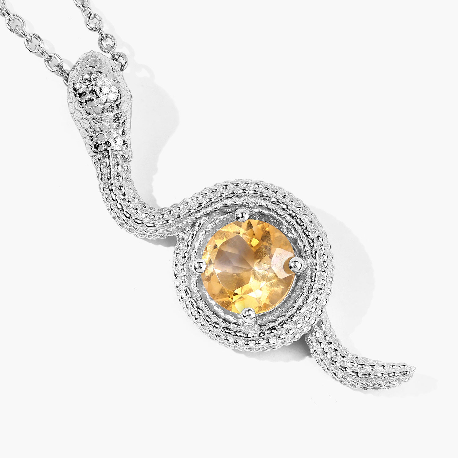 1.00 Carat Genuine Citrine .925 Sterling Silver Pendant