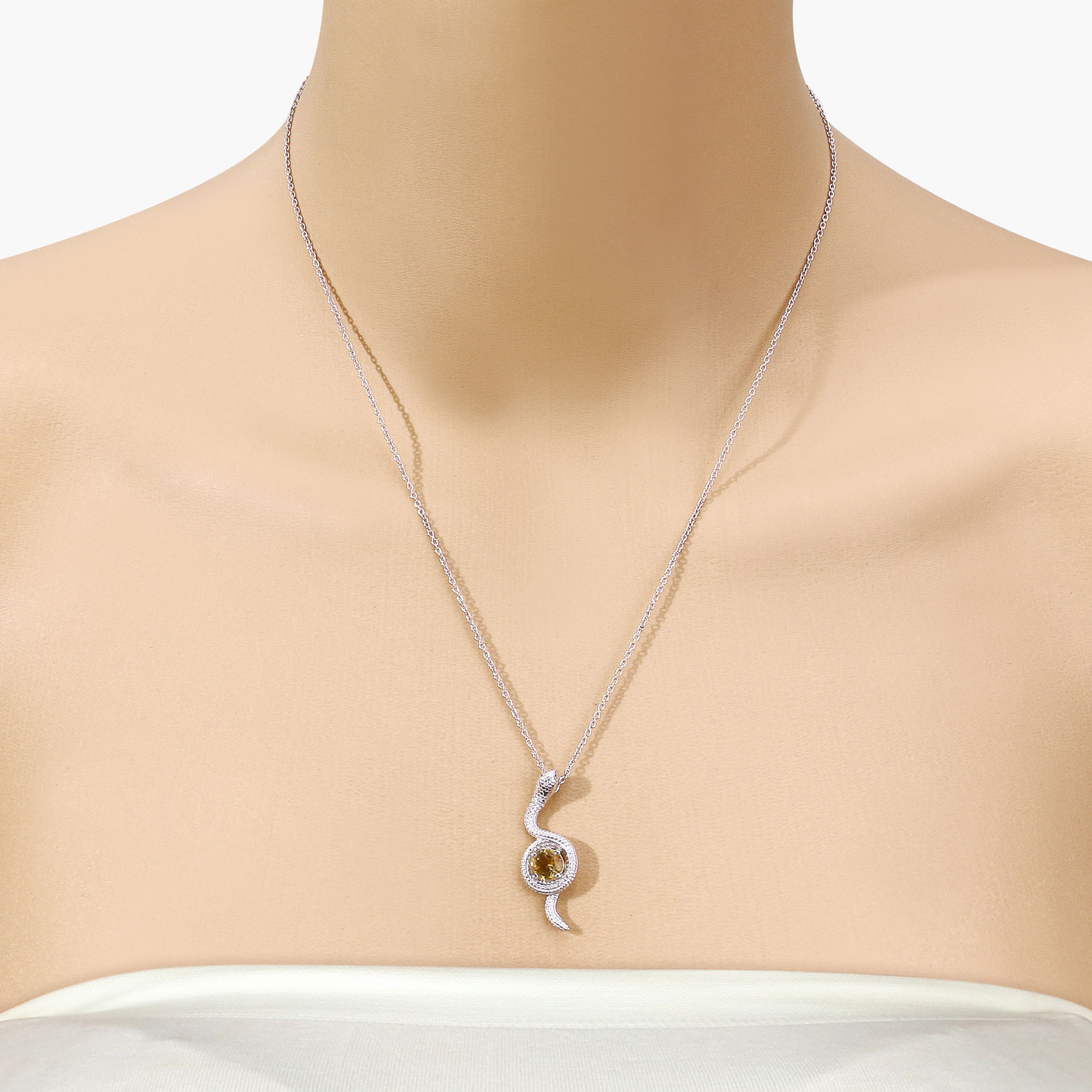 1.00 Carat Genuine Citrine .925 Sterling Silver Pendant