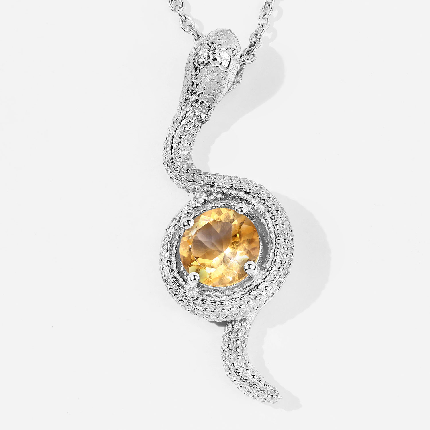 1.00 Carat Genuine Citrine .925 Sterling Silver Pendant