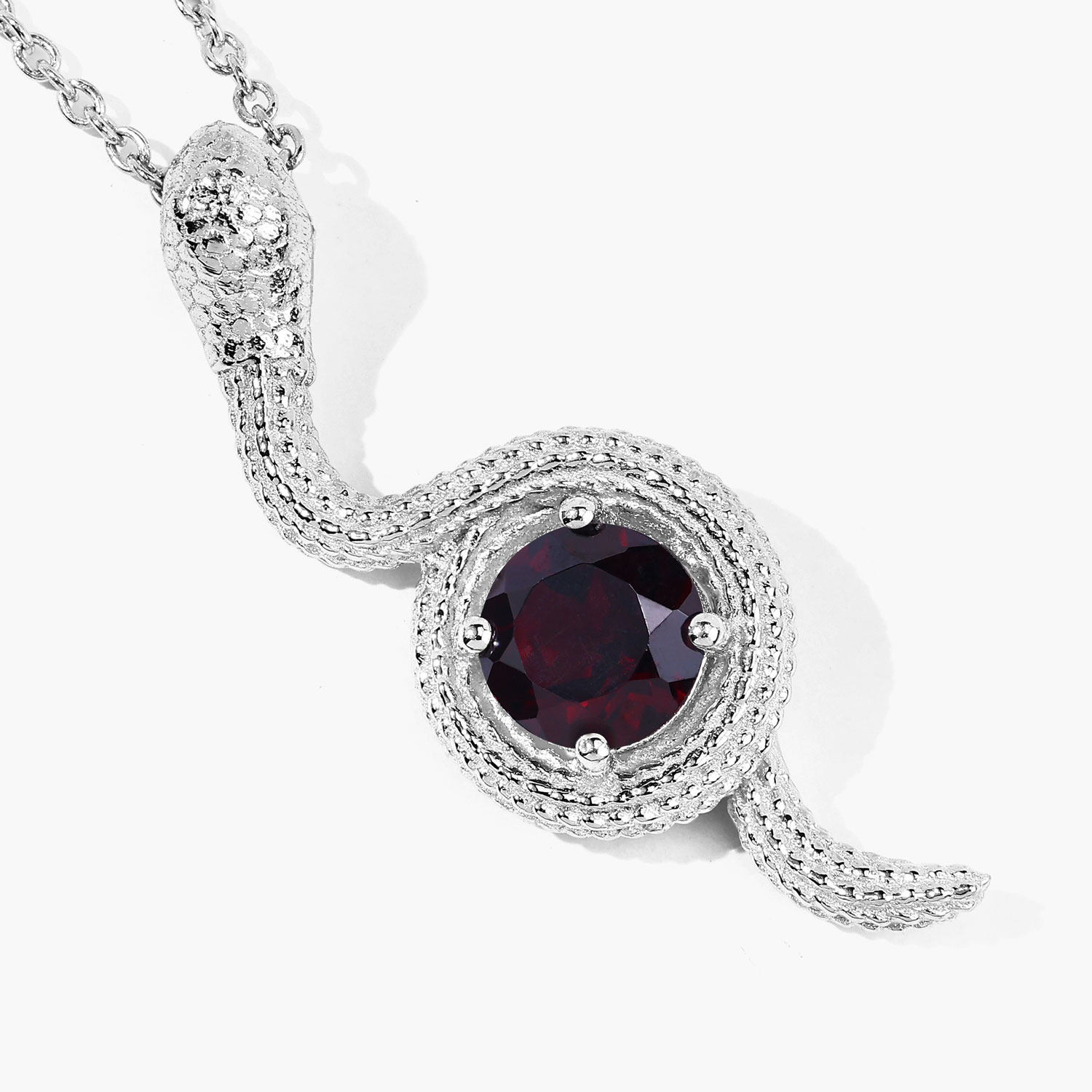 1.00 Carat Genuine Garnet .925 Sterling Silver Pendant