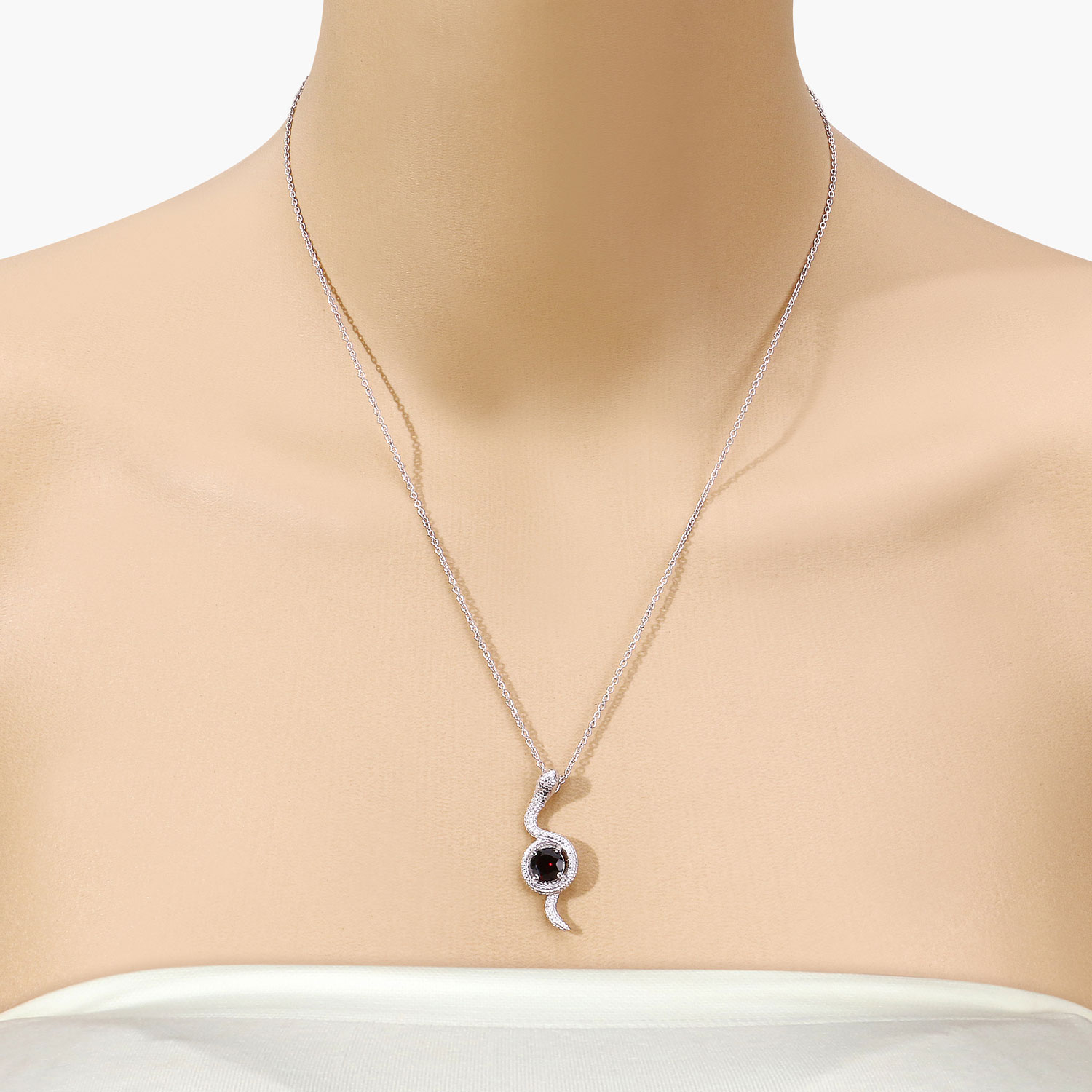 1.00 Carat Genuine Garnet .925 Sterling Silver Pendant