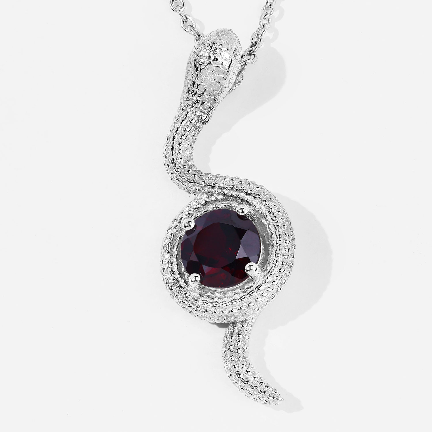 1.00 Carat Genuine Garnet .925 Sterling Silver Pendant