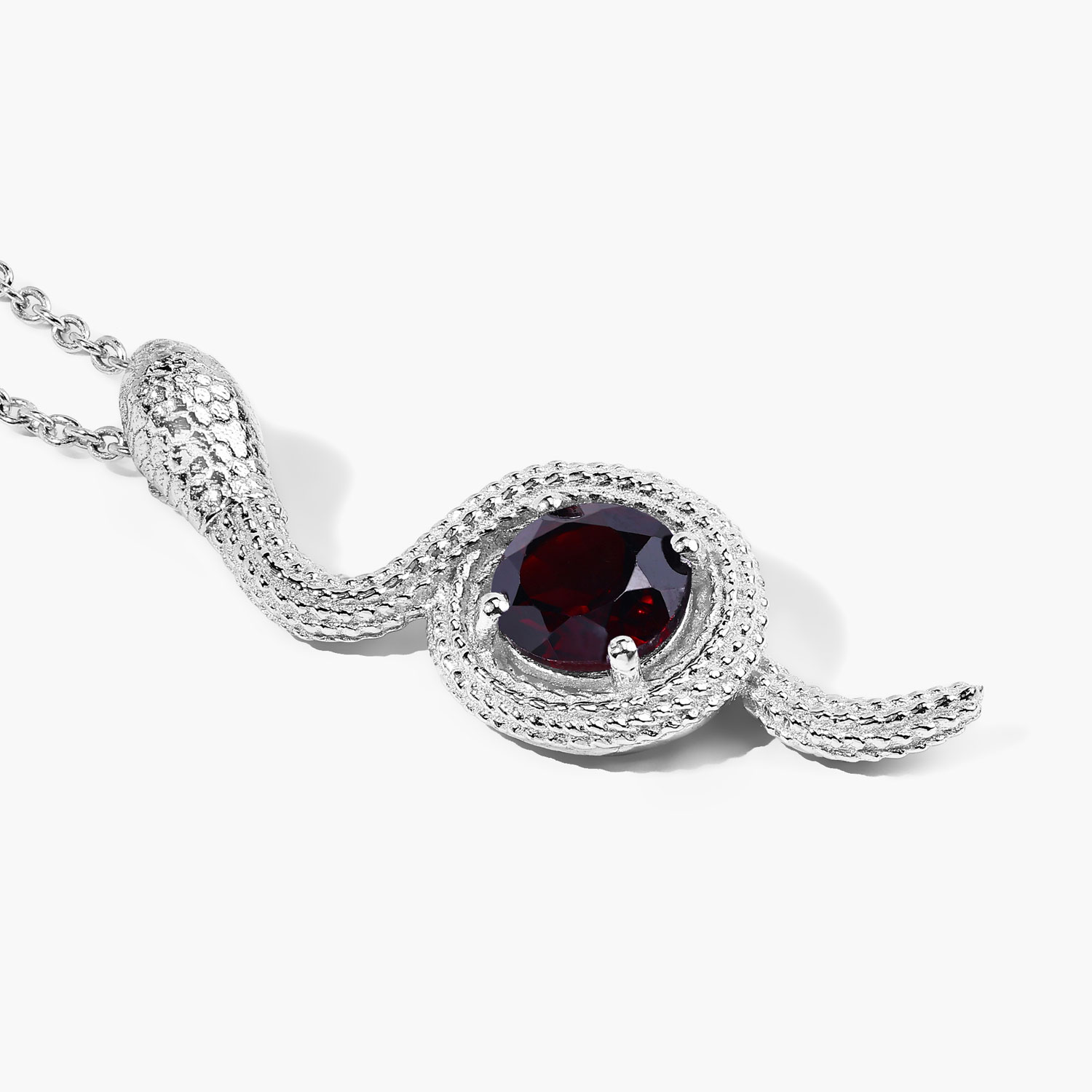1.00 Carat Genuine Garnet .925 Sterling Silver Pendant