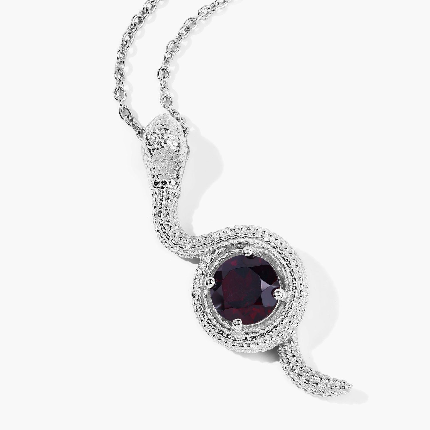 1.00 Carat Genuine Garnet .925 Sterling Silver Pendant