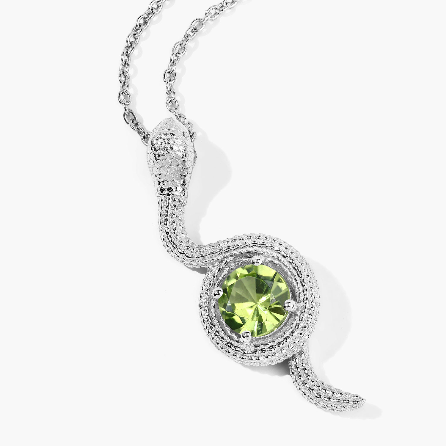 0.80 Carat Genuine Peridot .925 Sterling Silver Pendant