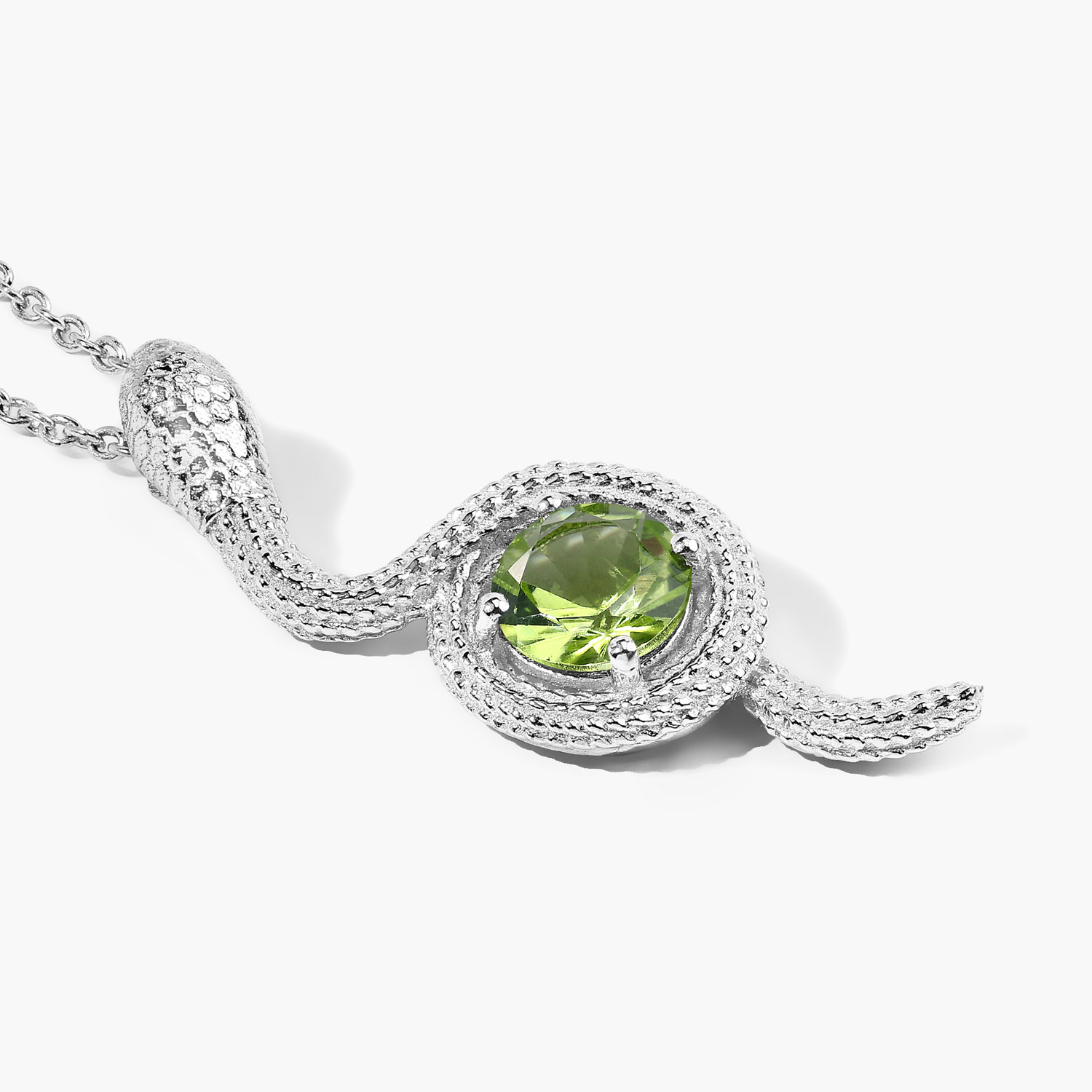 0.80 Carat Genuine Peridot .925 Sterling Silver Pendant