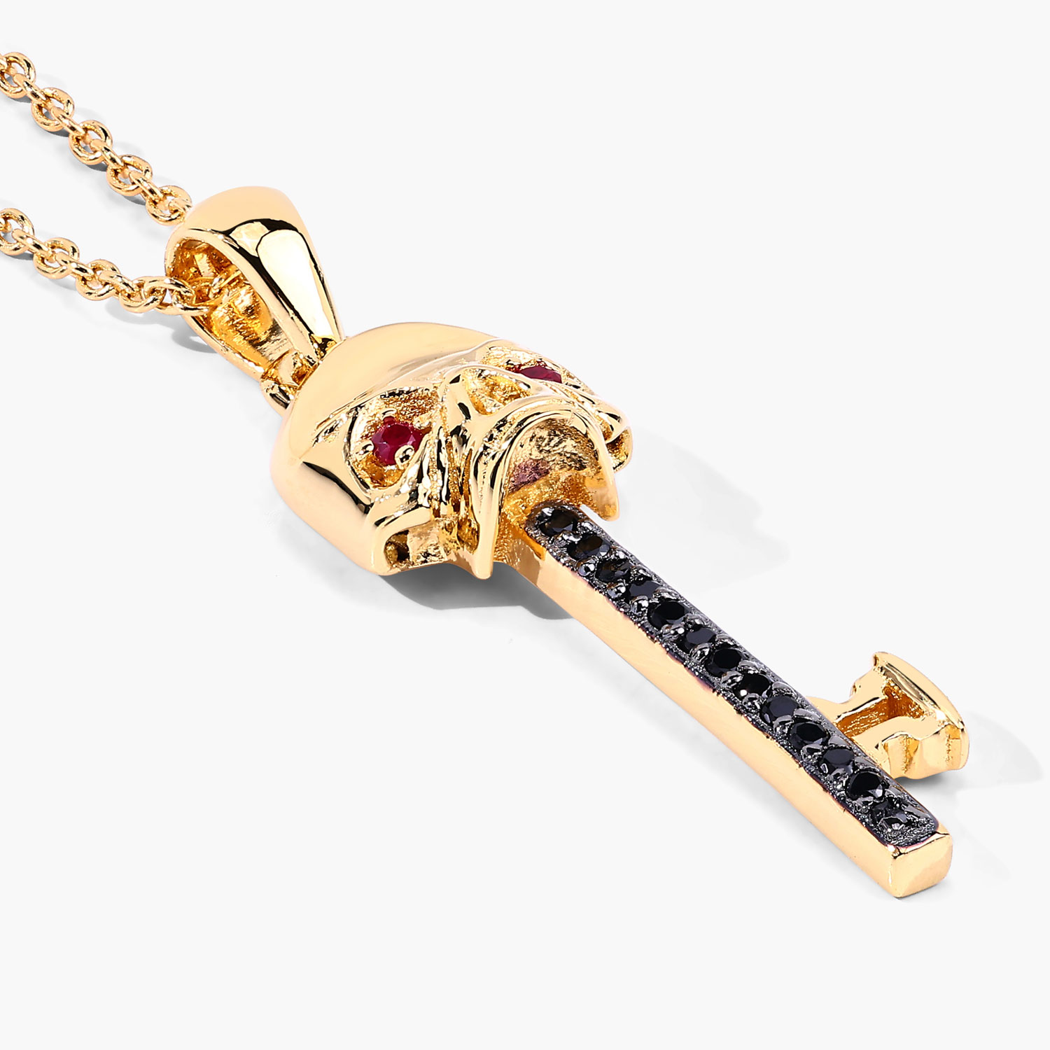 0.12 Carat Genuine Ruby and Black Spinel .925 Sterling Silver Pendant