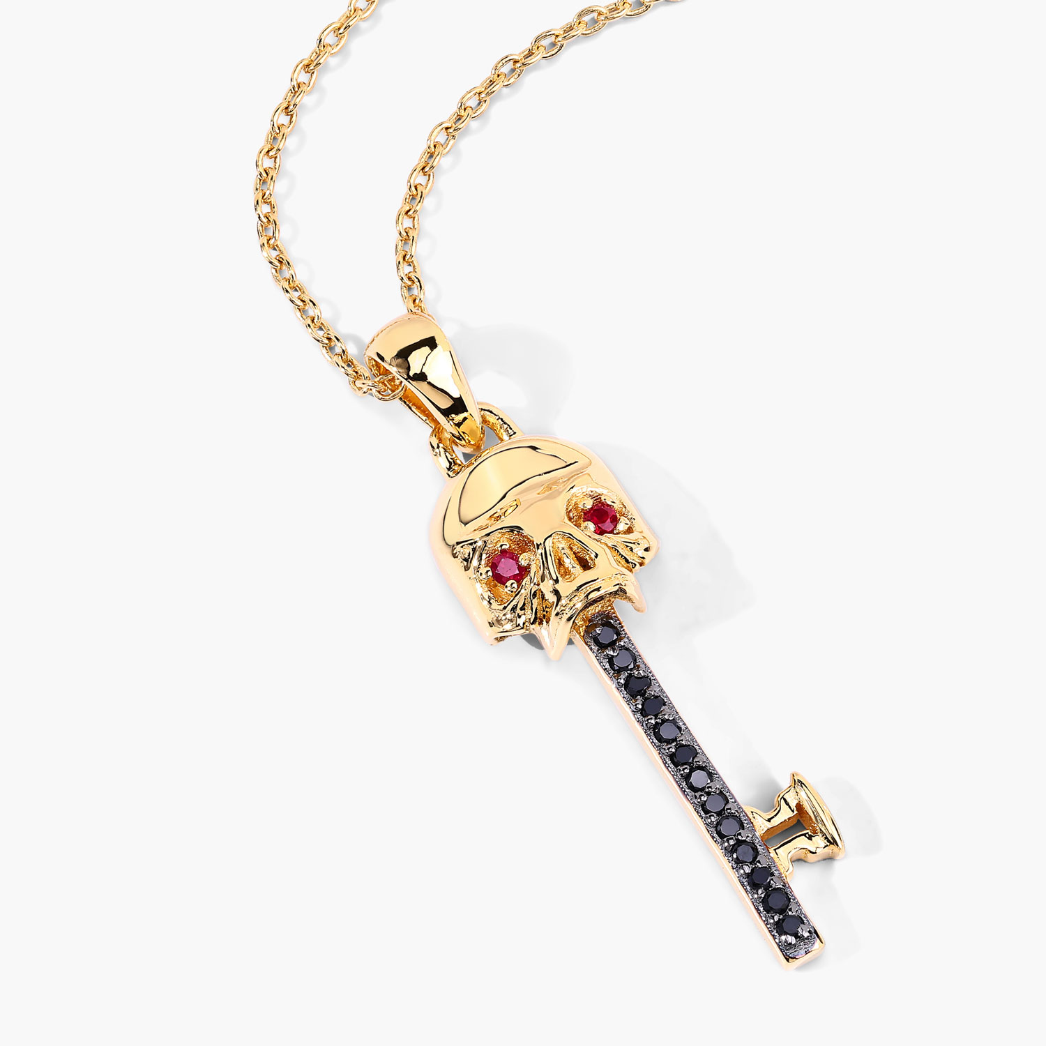 0.12 Carat Genuine Ruby and Black Spinel .925 Sterling Silver Pendant