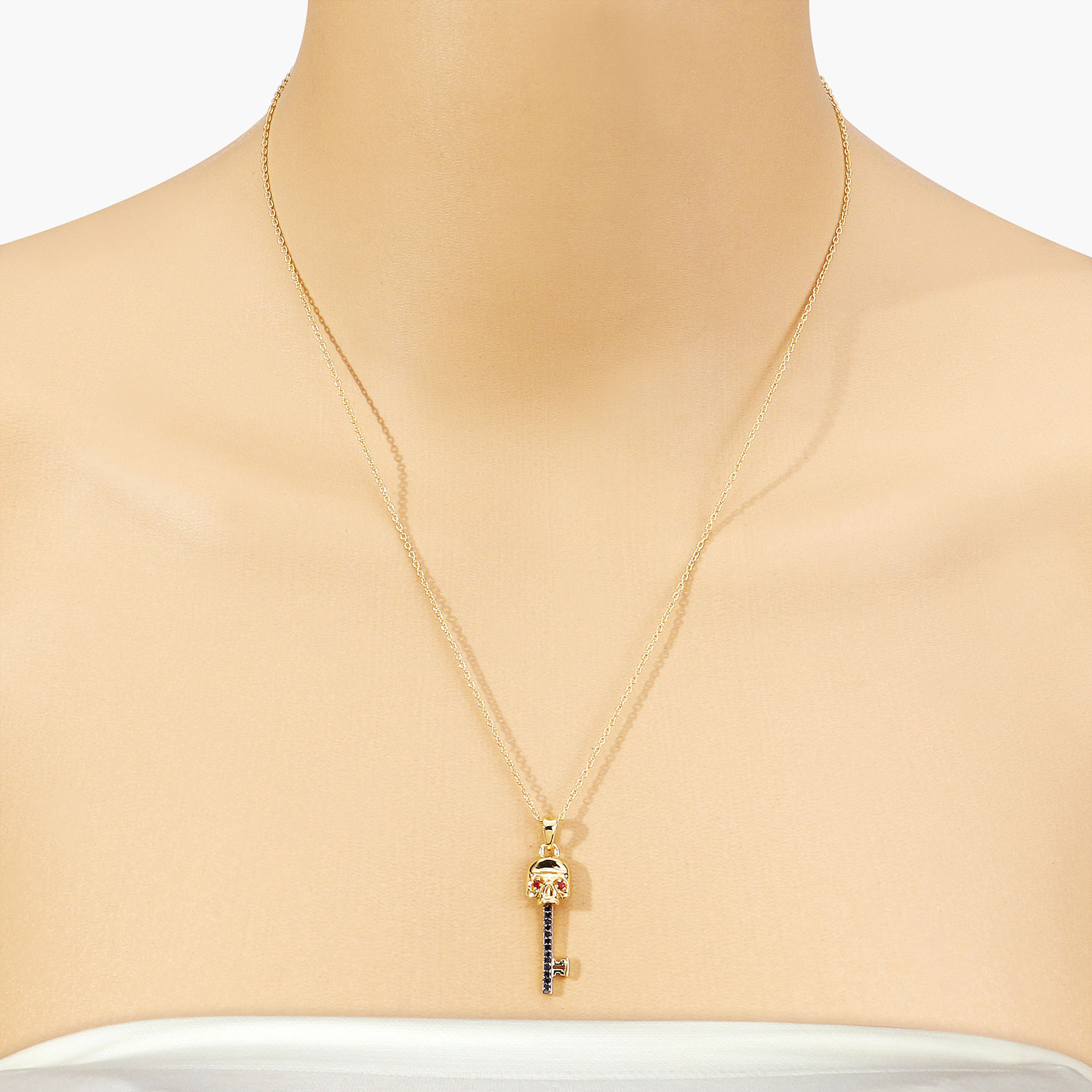 0.12 Carat Genuine Ruby and Black Spinel .925 Sterling Silver Pendant