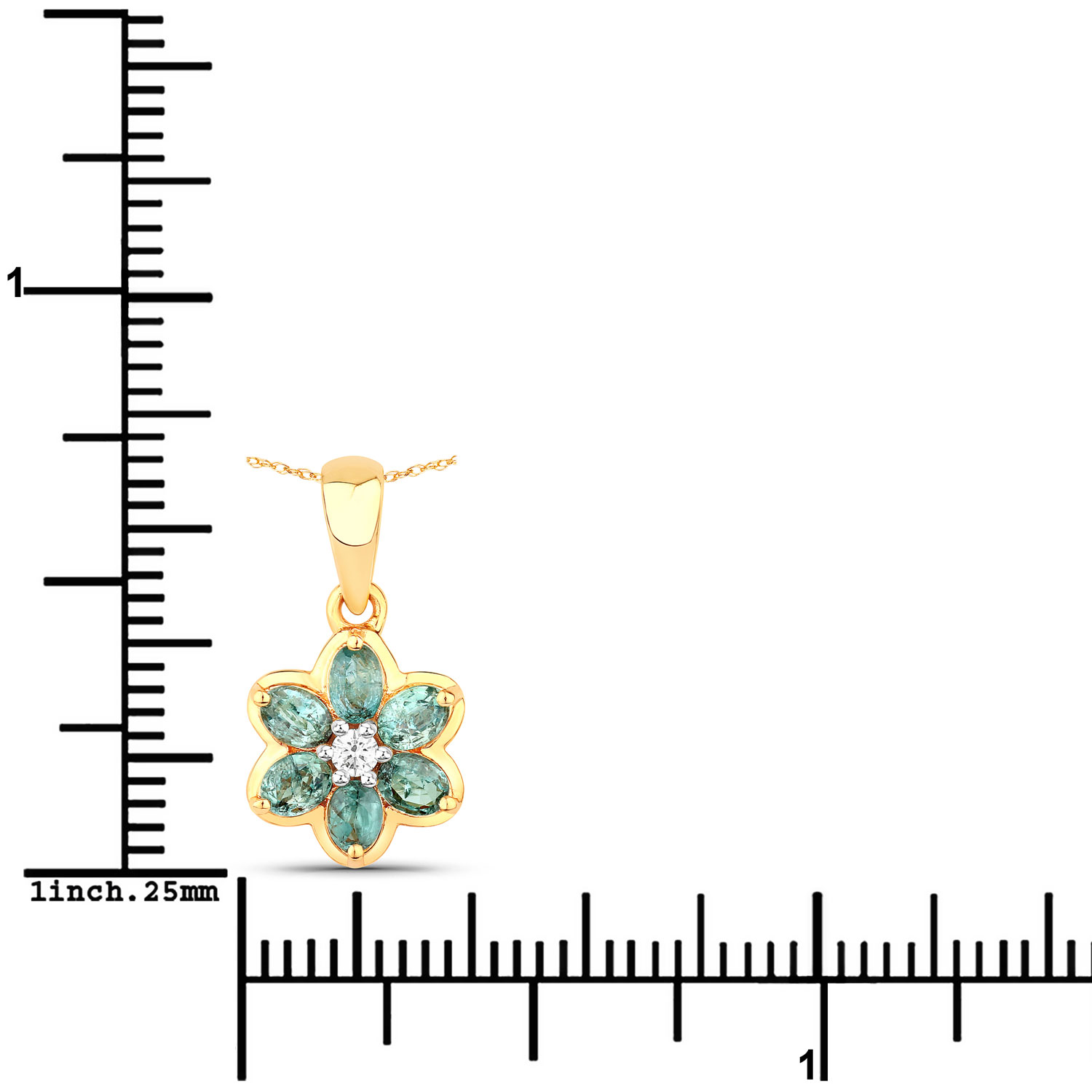 0.81 Carat Genuine Alexandrite and White Diamond 18K Yellow Gold Pendant