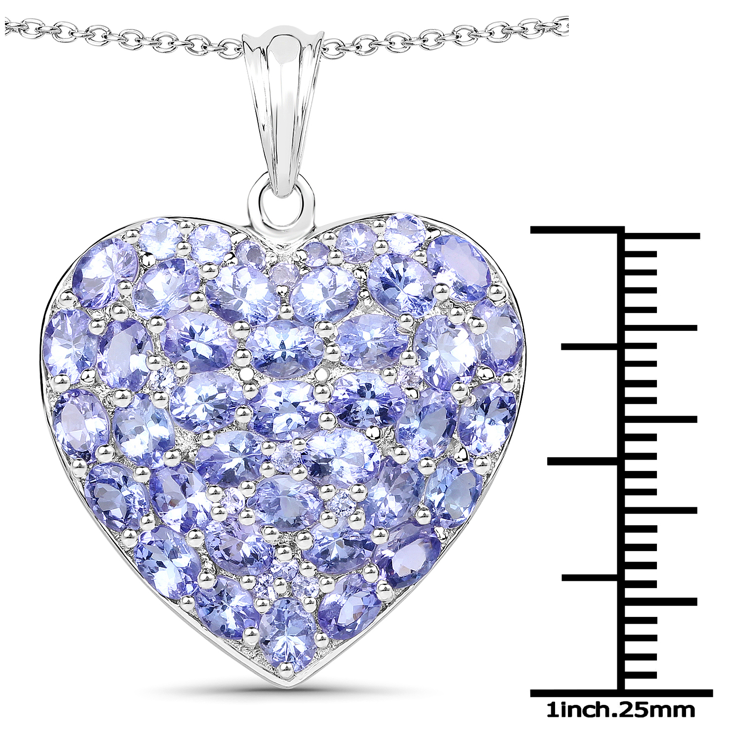 6.30 Carat Genuine Tanzanite .925 Sterling Silver Pendant