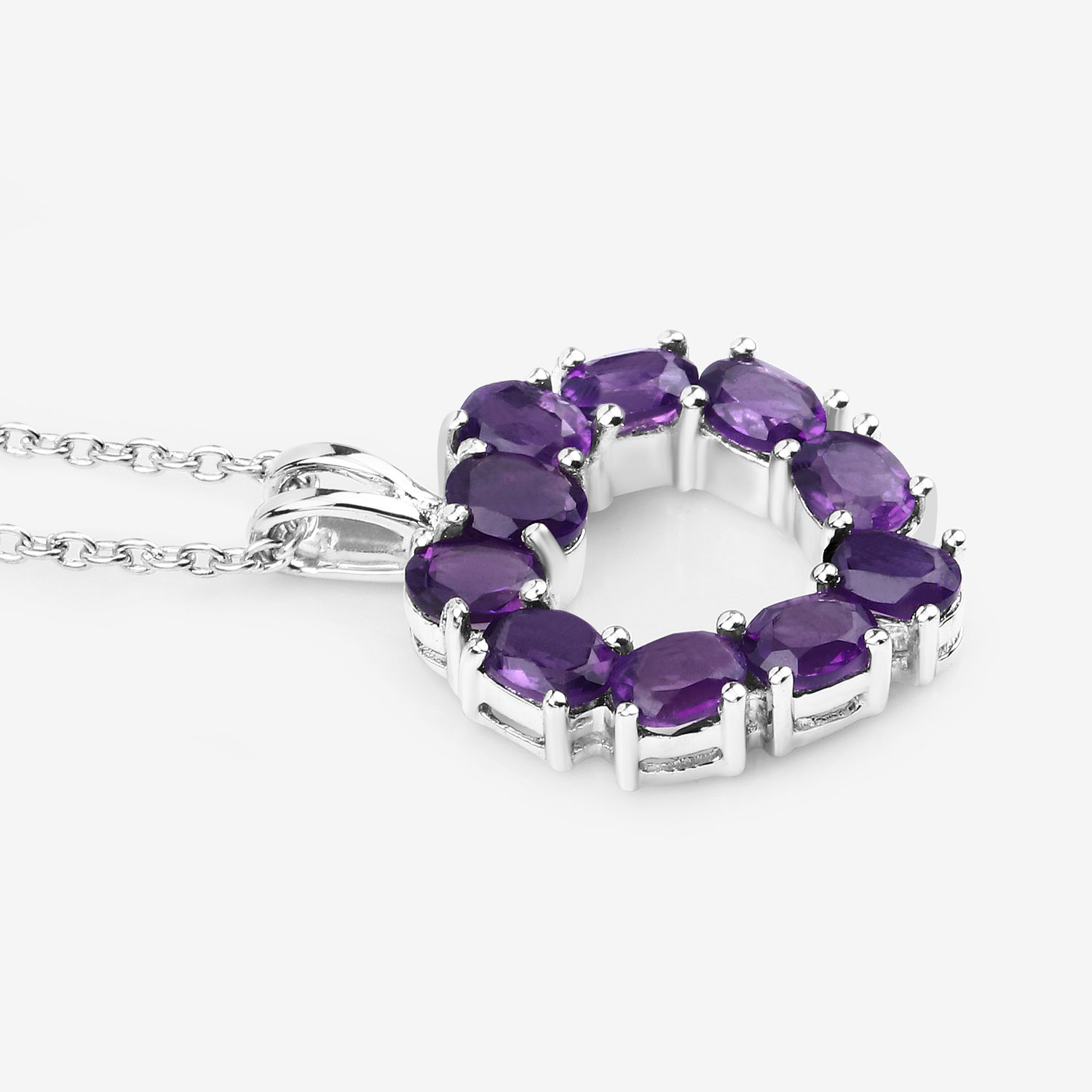 1.60 Carat Genuine Amethyst .925 Sterling Silver Pendant