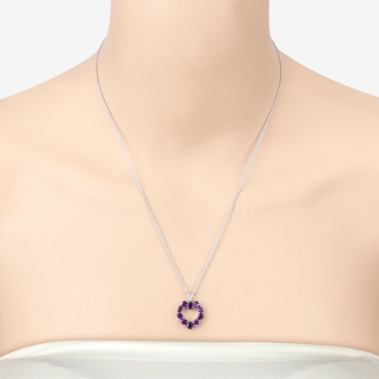 1.60 Carat Genuine Amethyst .925 Sterling Silver Pendant