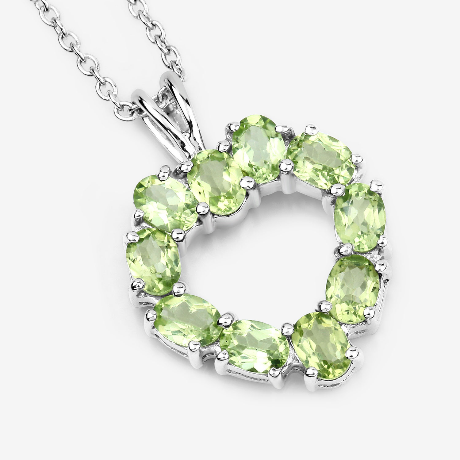 1.70 Carat Genuine Peridot .925 Sterling Silver Pendant