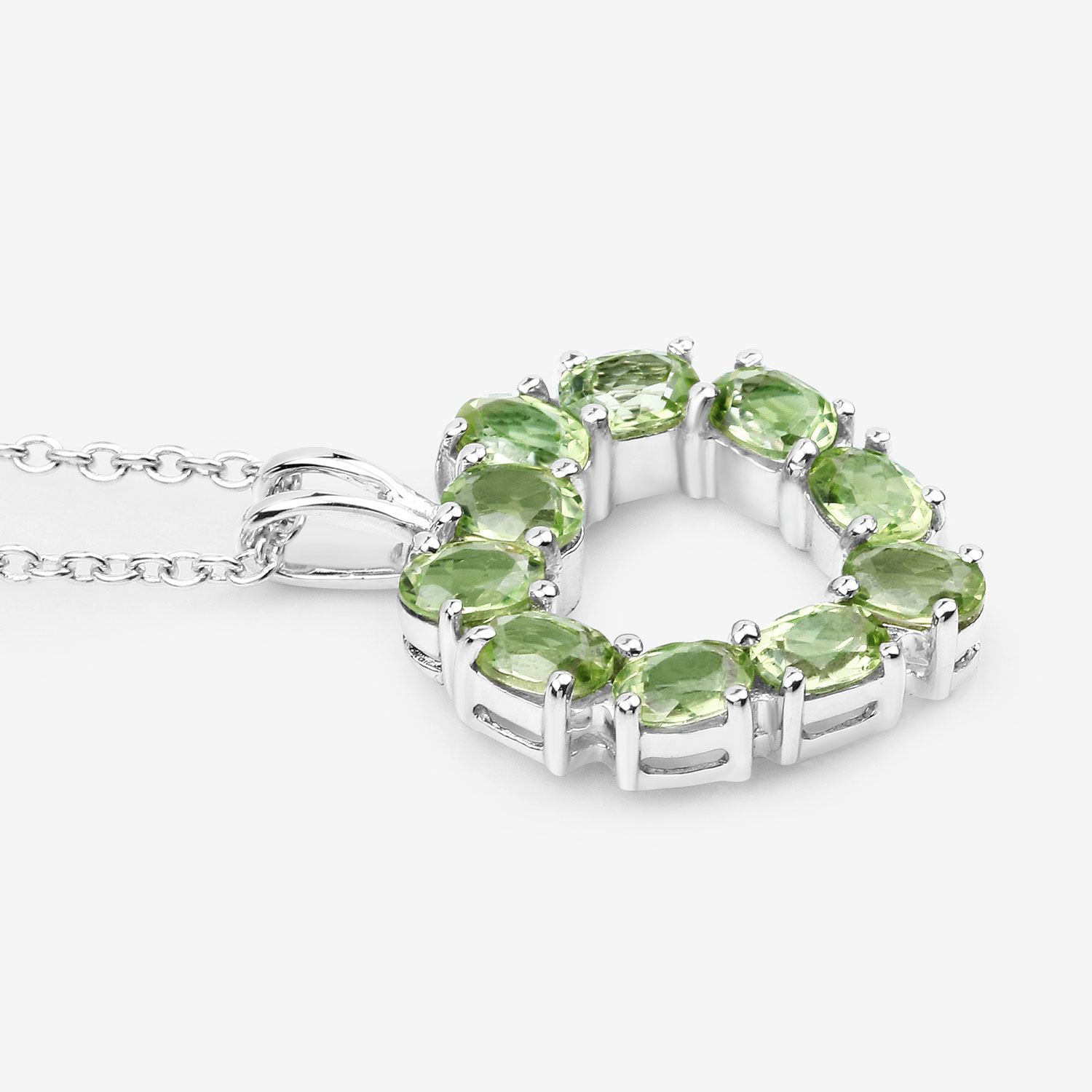 1.70 Carat Genuine Peridot .925 Sterling Silver Pendant