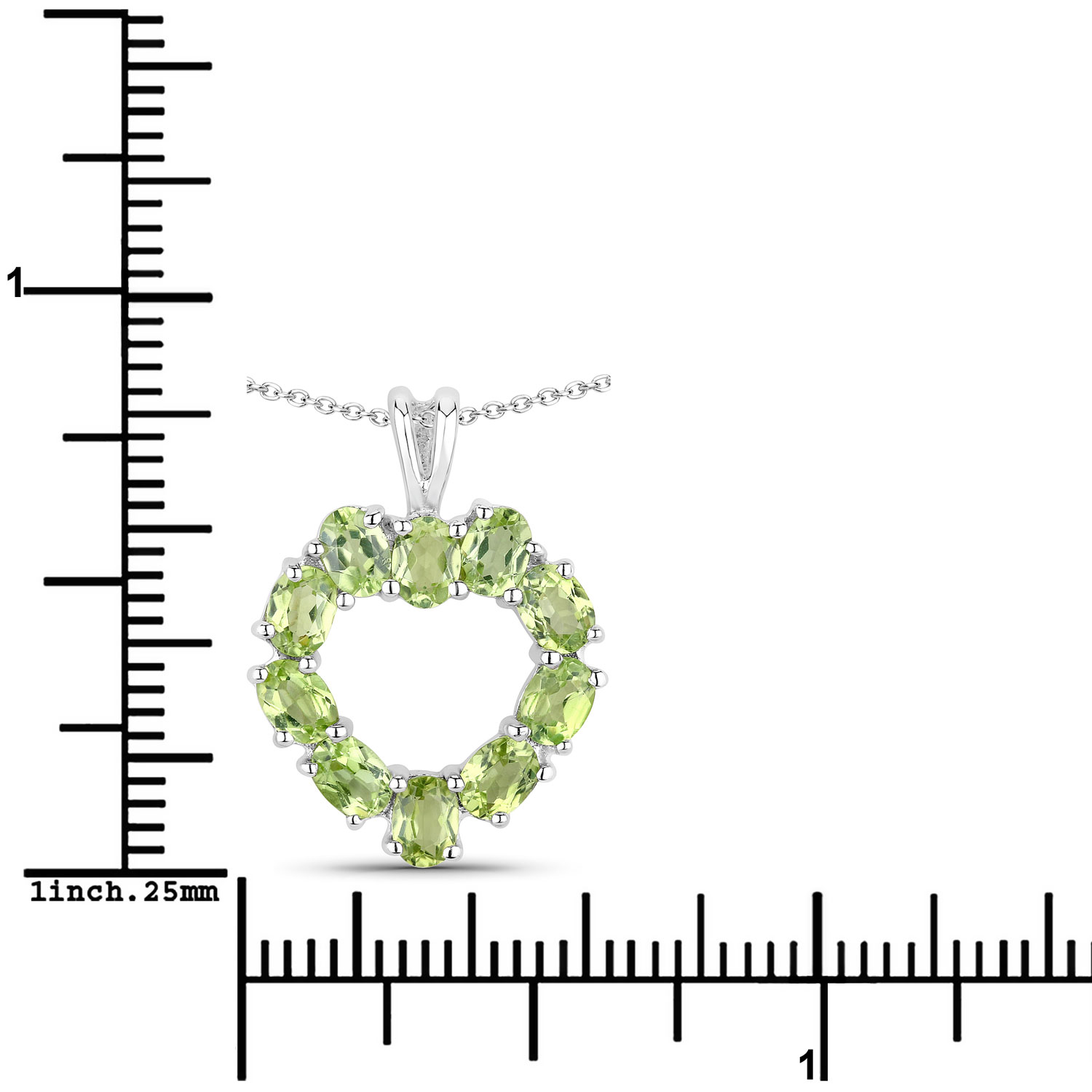 1.70 Carat Genuine Peridot .925 Sterling Silver Pendant