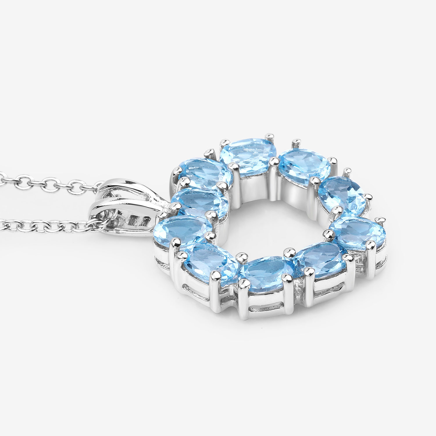 1.90 Carat Genuine Swiss Blue Topaz .925 Sterling Silver Pendant